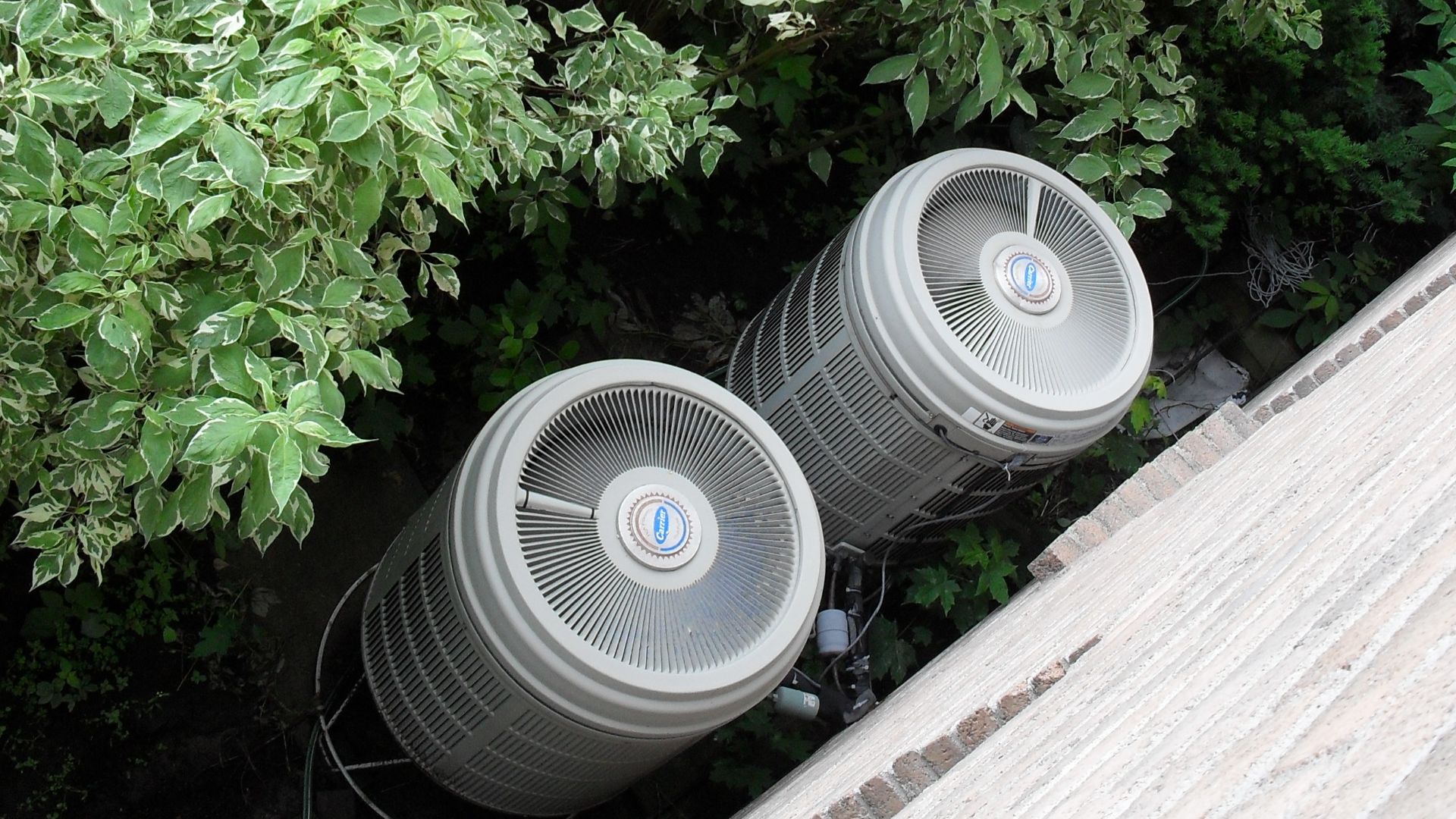 Outdoor section of a heat pump