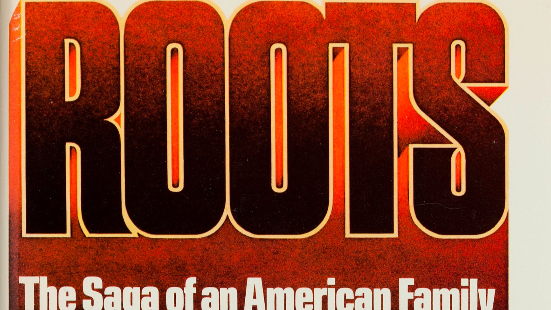 First-edition dust jacket cover of Roots: The Saga of an American Family, the 1976 historical novel by Alex Haley.