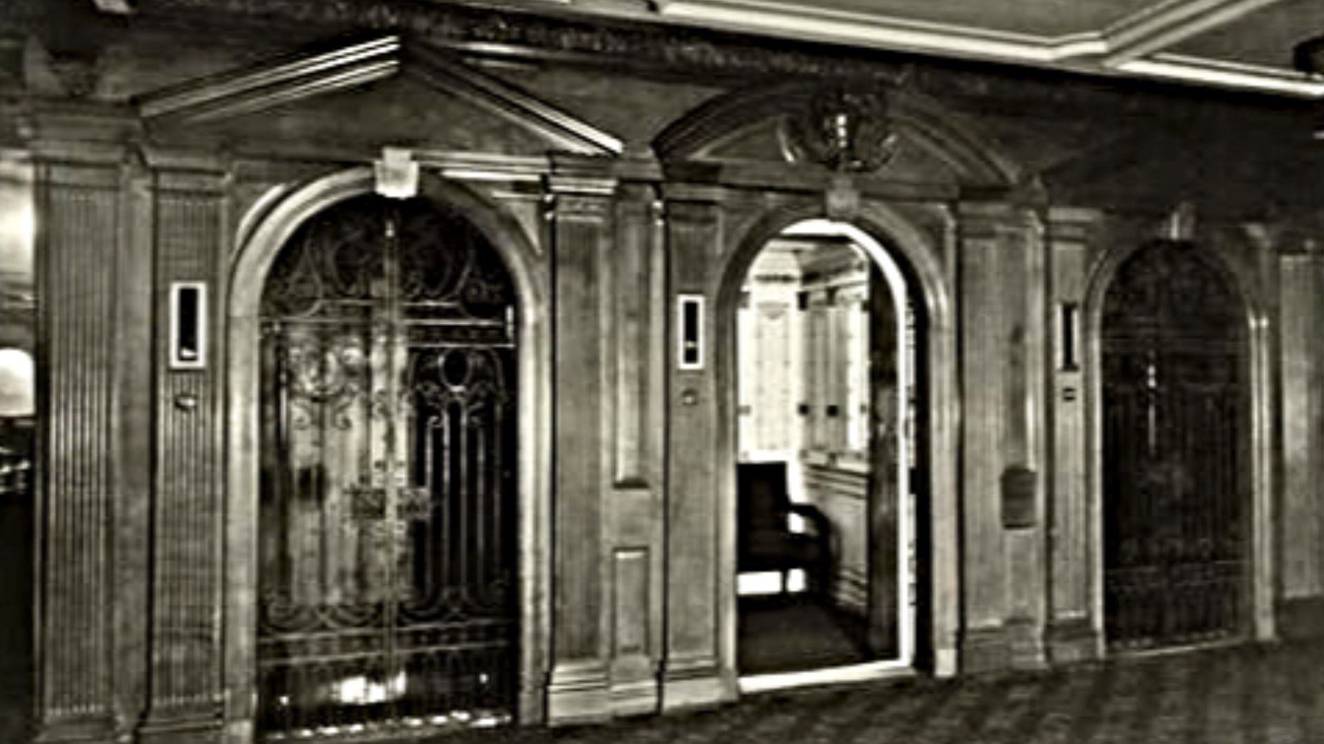 The Olympic first class elevators at D Deck level.