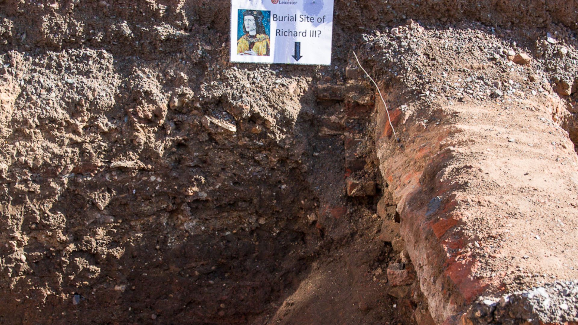The grave site of Richard III, discovered in Leicester on 25 August 2012.