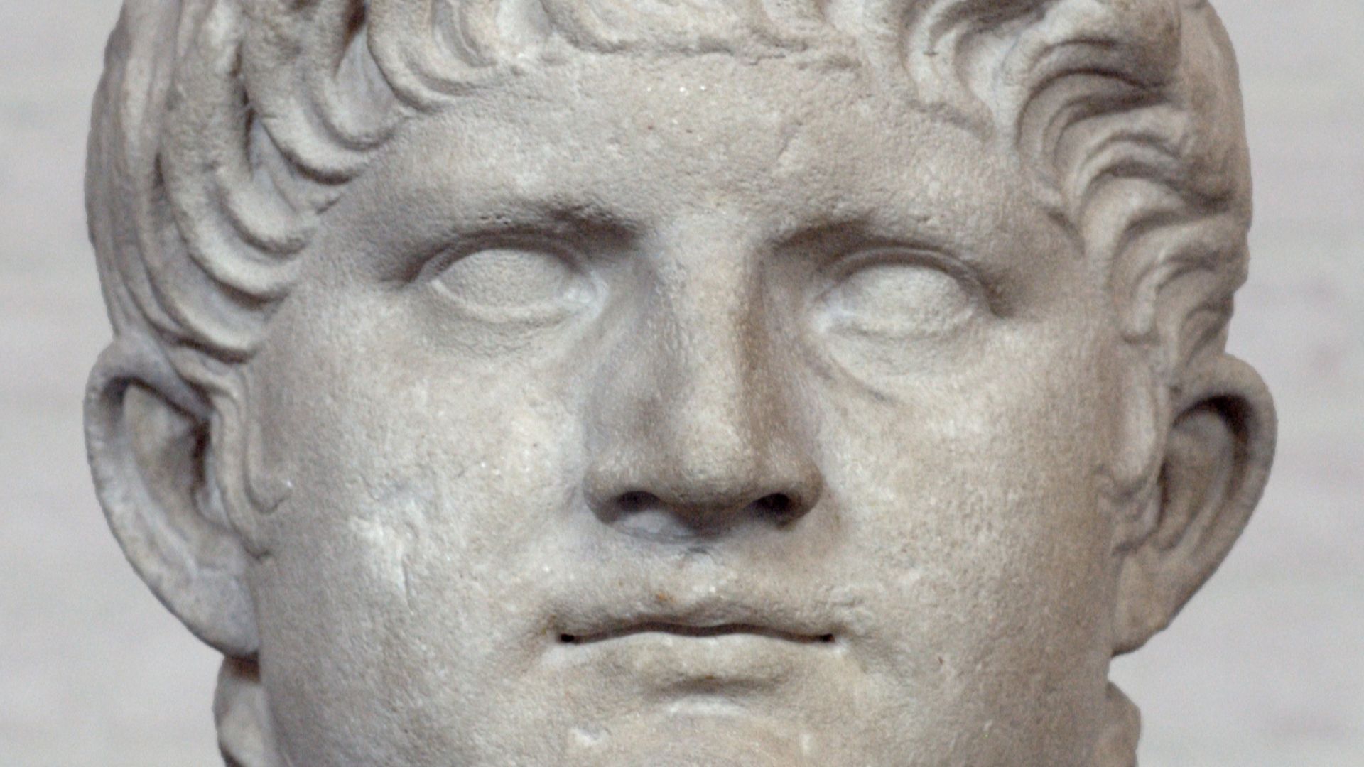 Head of Nero (reign 54–68 CE), from an oversized statue, about 2.40 m height. After 64 AD.
