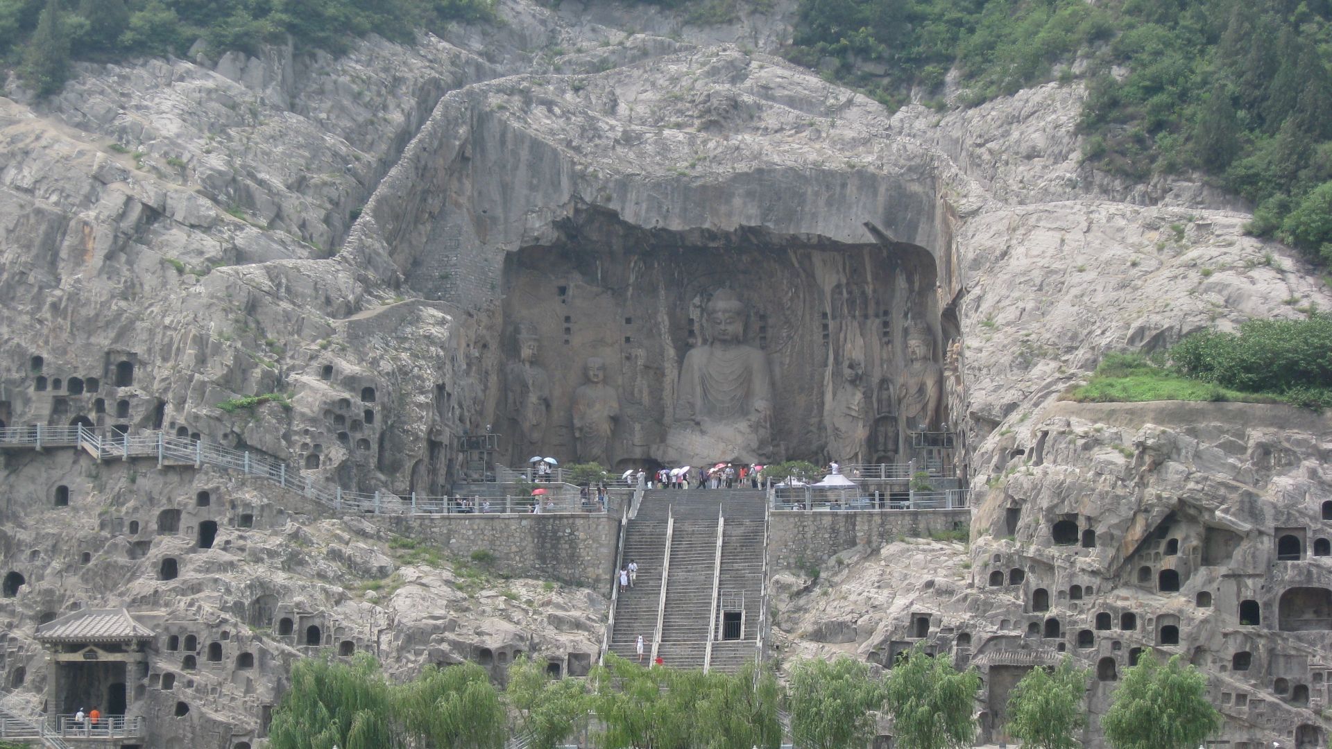 View of The Longmen Grottoes