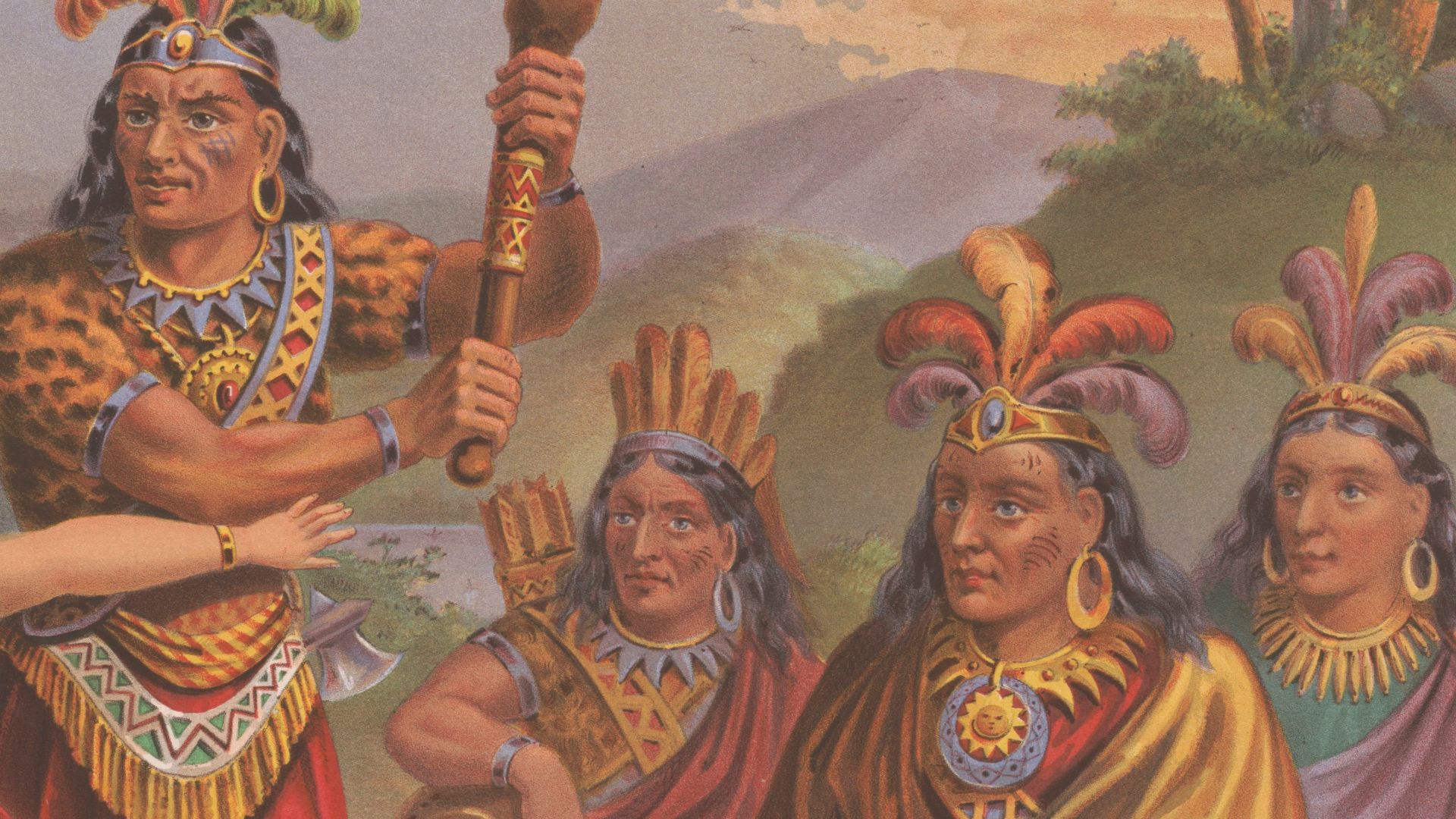 Title: Pocahontas saving the life of Capt. John Smith / New England Chromo. Lith. Co.
Abstract/medium: 1 print : chromolithograph, color. Image description: Pocahontas saves the life of John Smith in this chromolithograph, credited to the New England Chro