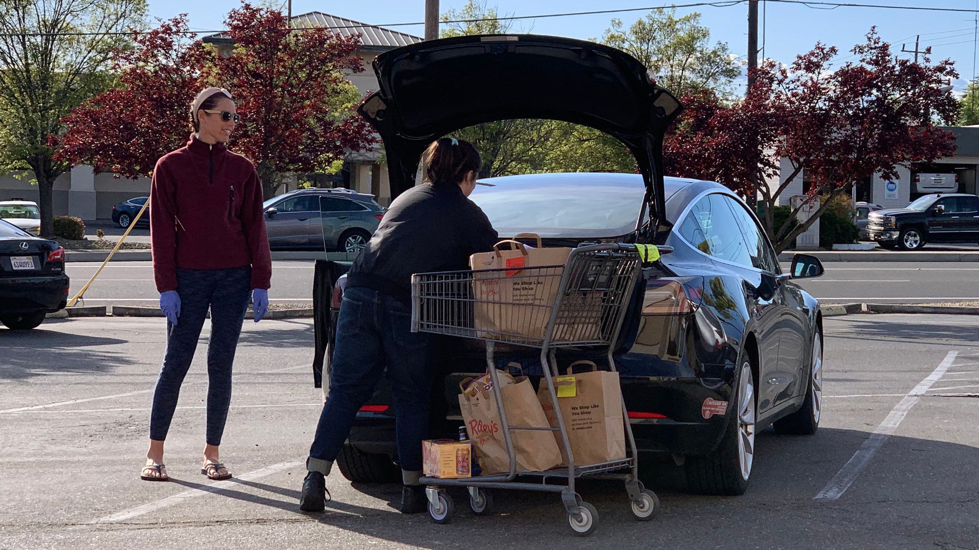 I stayed in the car when picking up my groceries; some people don't. It seemed rude to stay in the car when someone is loading groceries in your trunk, but these days require adaptations. 
This time we got about 75 percent of what we ordered, which is way