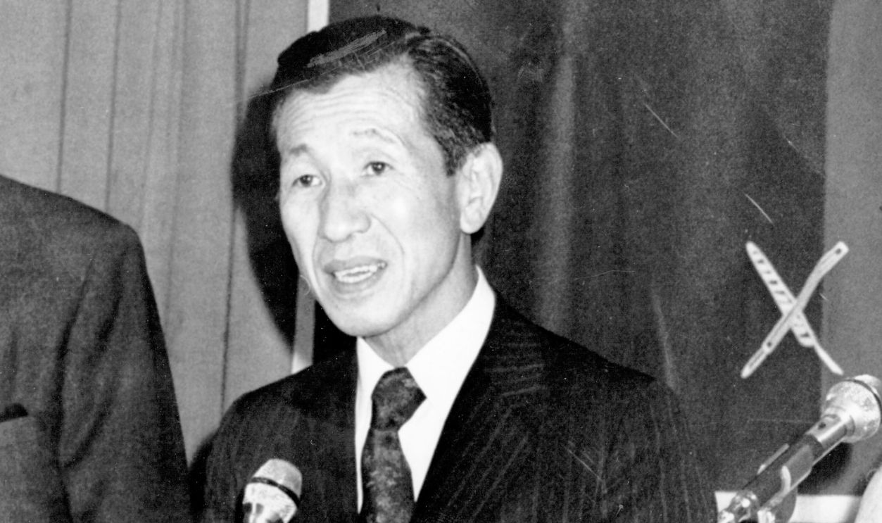 Ex-Lieutenant Hiroo Onoda, who spent 30-years holding out in the jungle on the Philippine island of Lubang. Onoda refused to surrender until he received direct orders to do so from his commanding officer. He is at the Press Club in Tokyo, where a luncheon was given by newspaperman in his honour.