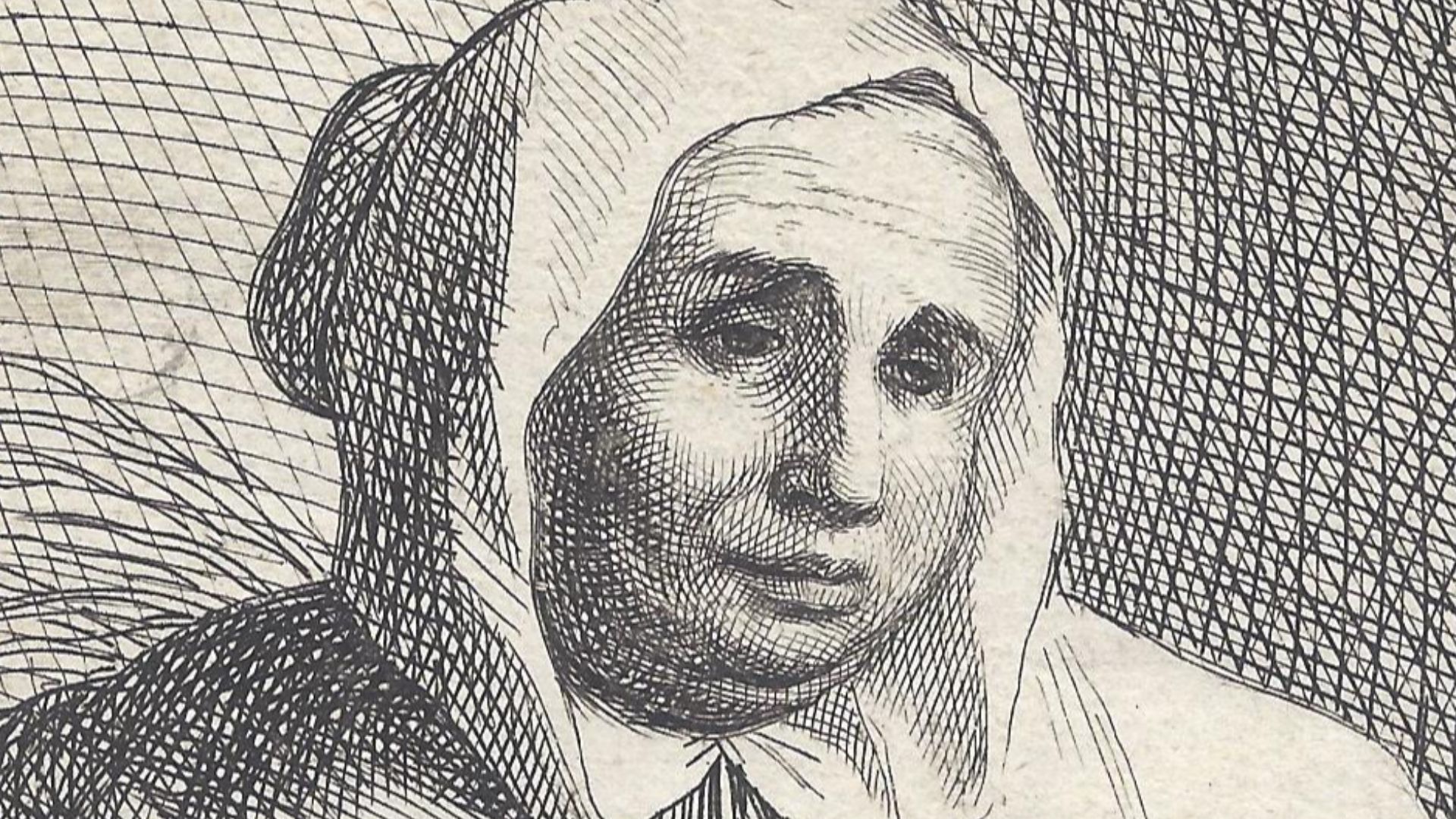 Antoine Coypel: Catherine Deshayes où La Voisin. Epreuve d'artiste avant la bordure.