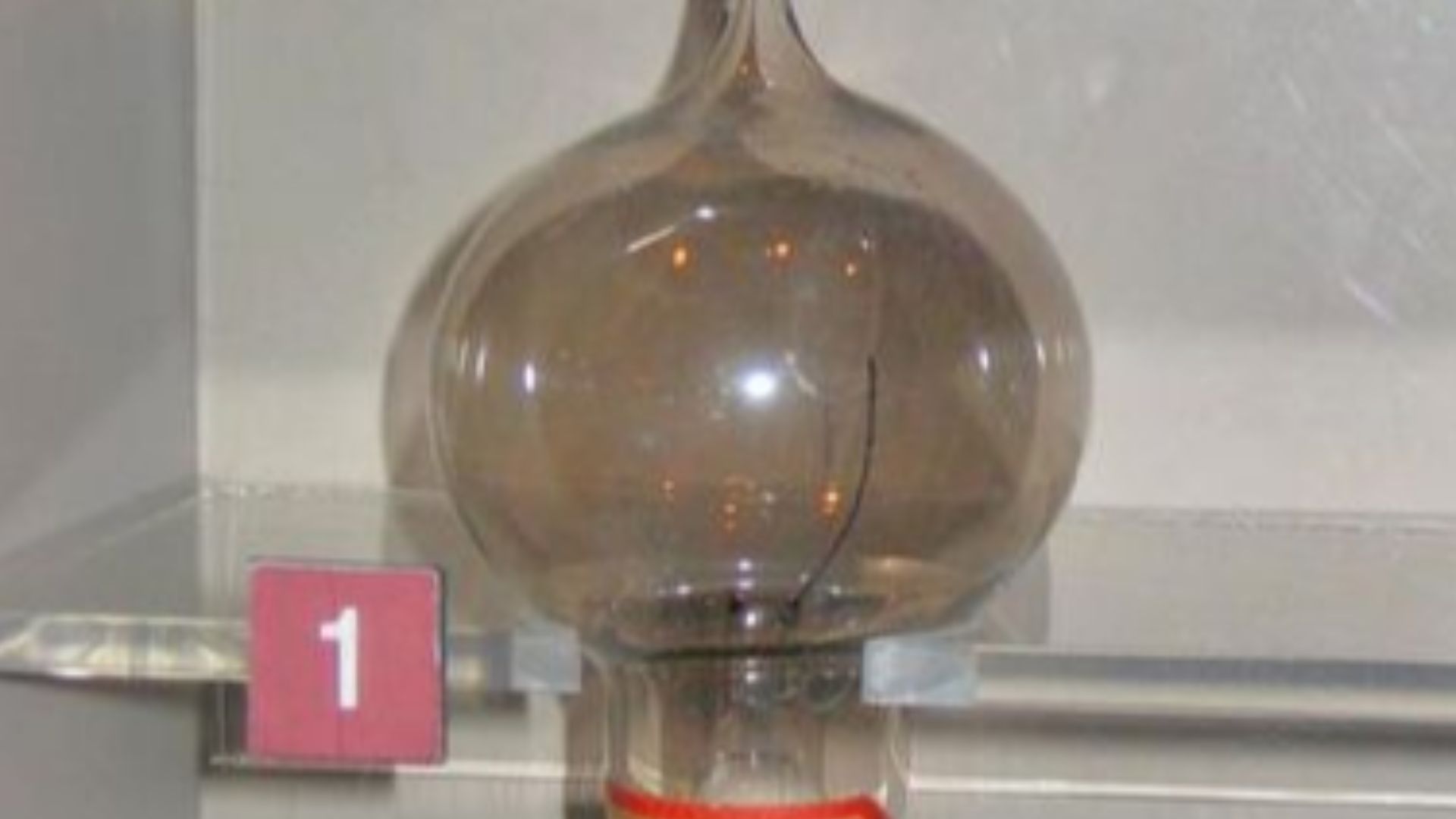 Thomas Edison's first lightbulb which was used in a demonstration at Menlo Park...