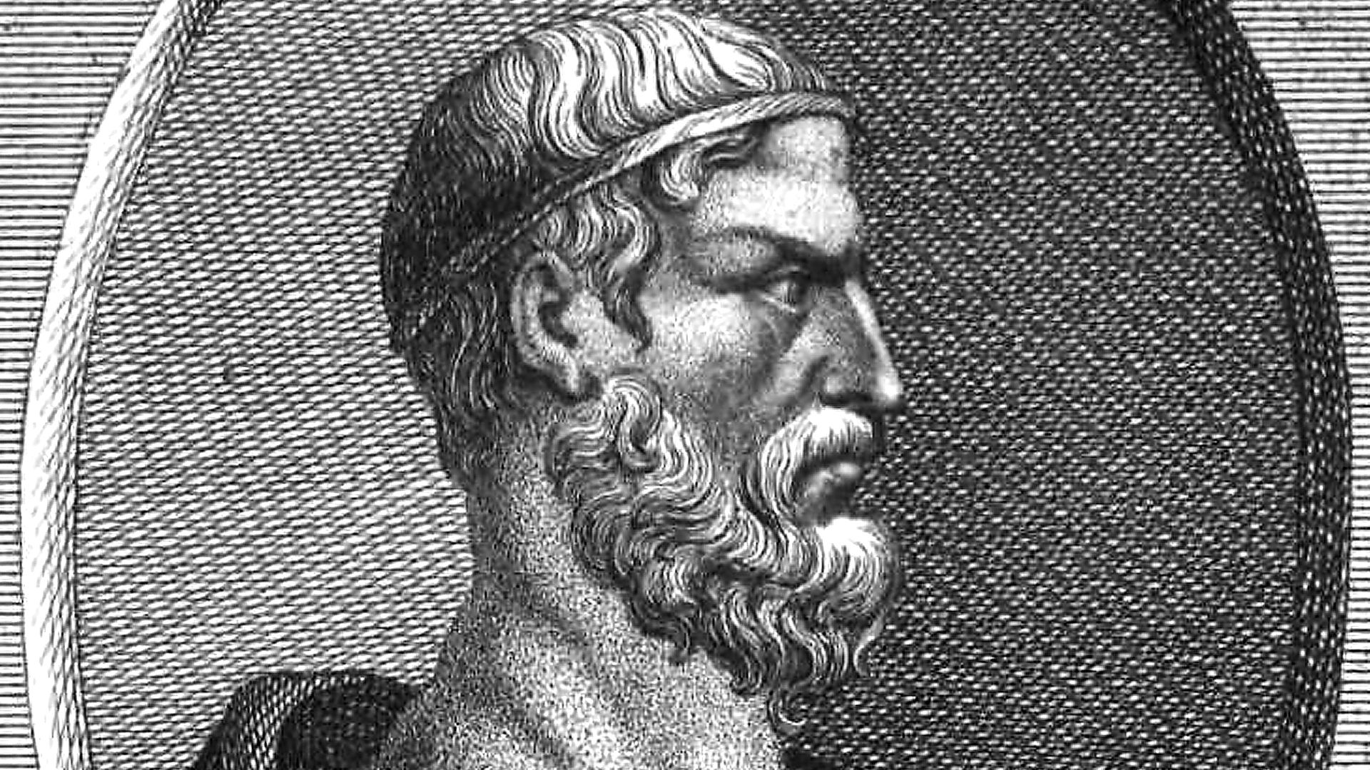 Engraved portrait of the Athenian lawgiver Draco