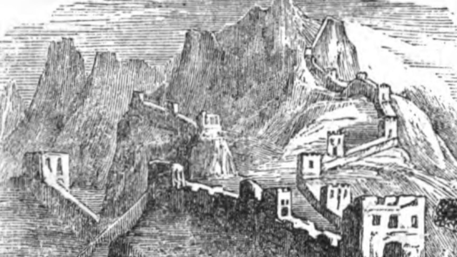 Part of the Great Wall of China (April 1853, X, p.41)