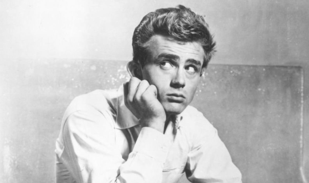 1955: Portrait of American actor James Dean (1931-1955) on the set of director Elia Kazan's film, 'East of Eden.' 