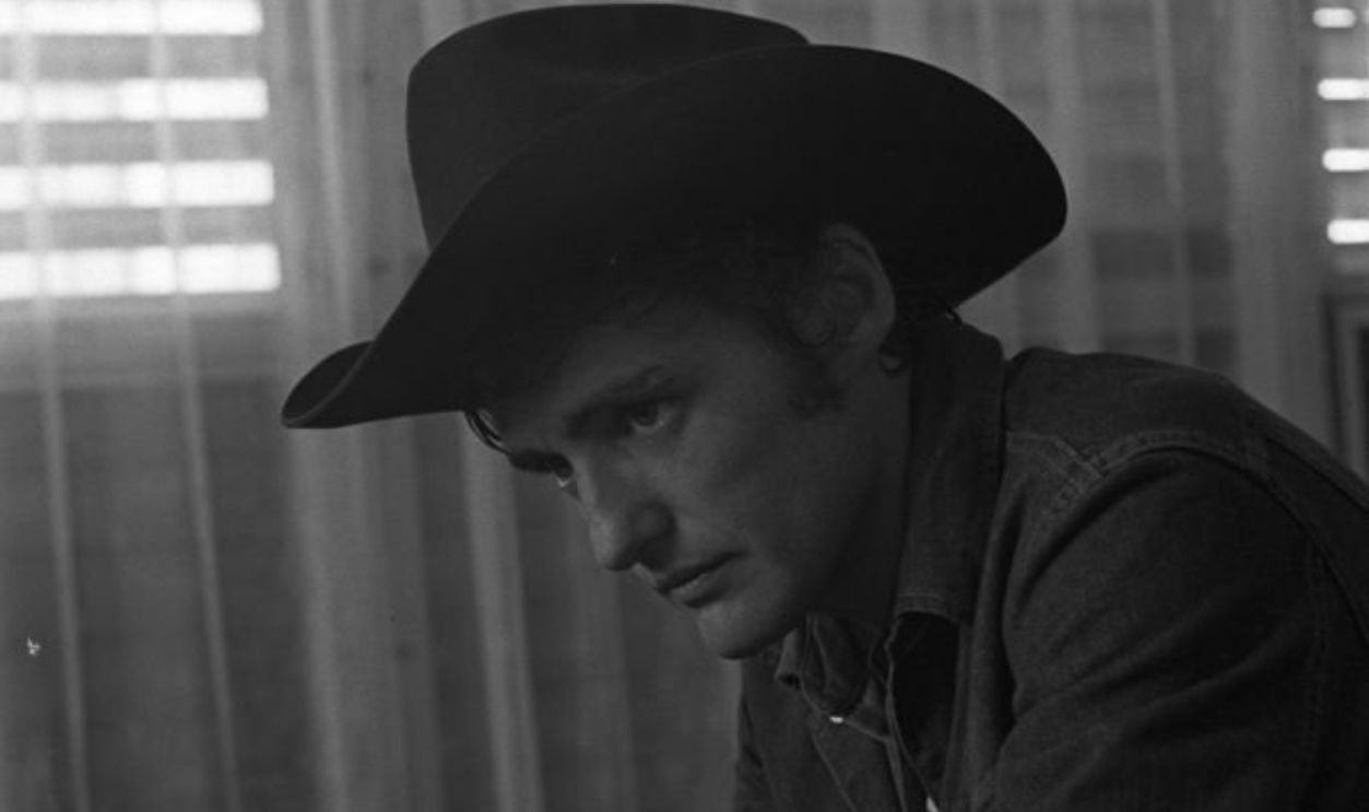 American actor Dennis Hopper after filming, 'The Last Movie', wearing a cowboy hat, blue jeans and a jean jacket 