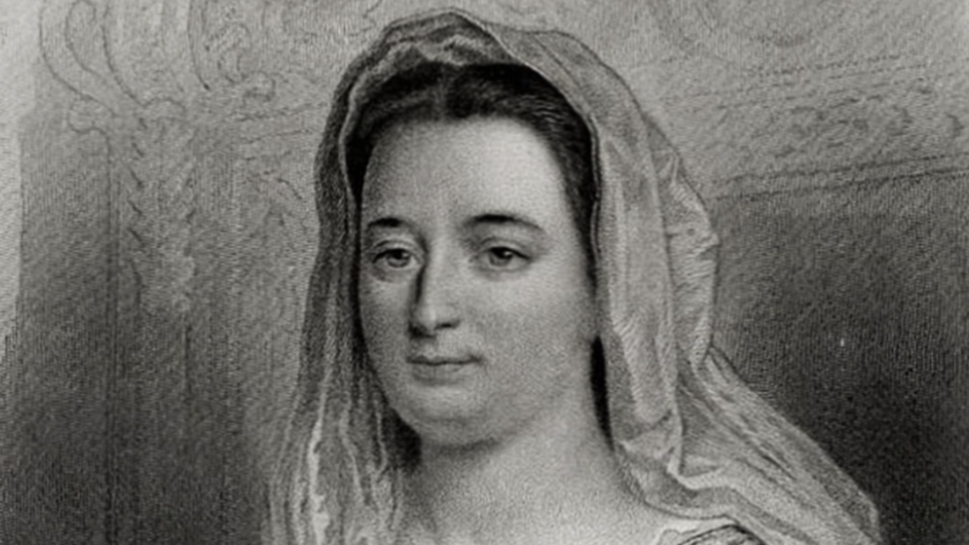 Portrait of Madame de Maintenon (1635-1719), second wife of Louis XIV (edited)
