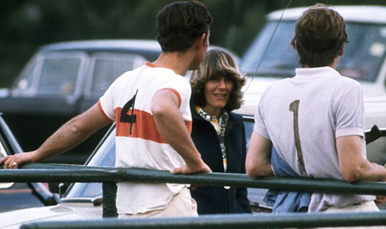 Prince Charles chats to Camilla Parker-Bowles at a polo match, circa 1972. 