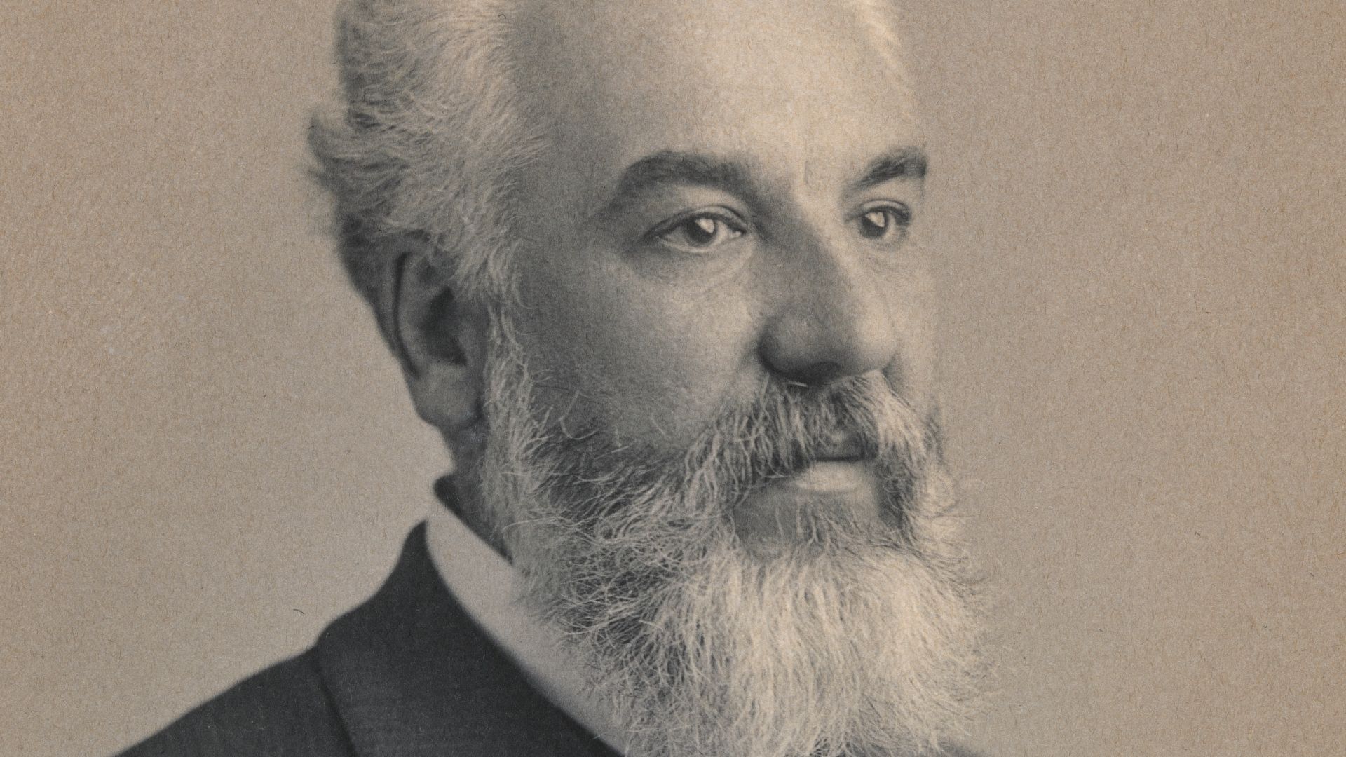 Portrait photograph of Alexander Graham Bell (1847–1922), Scottish-born inventor and educator, best known for the invention of the telephone.