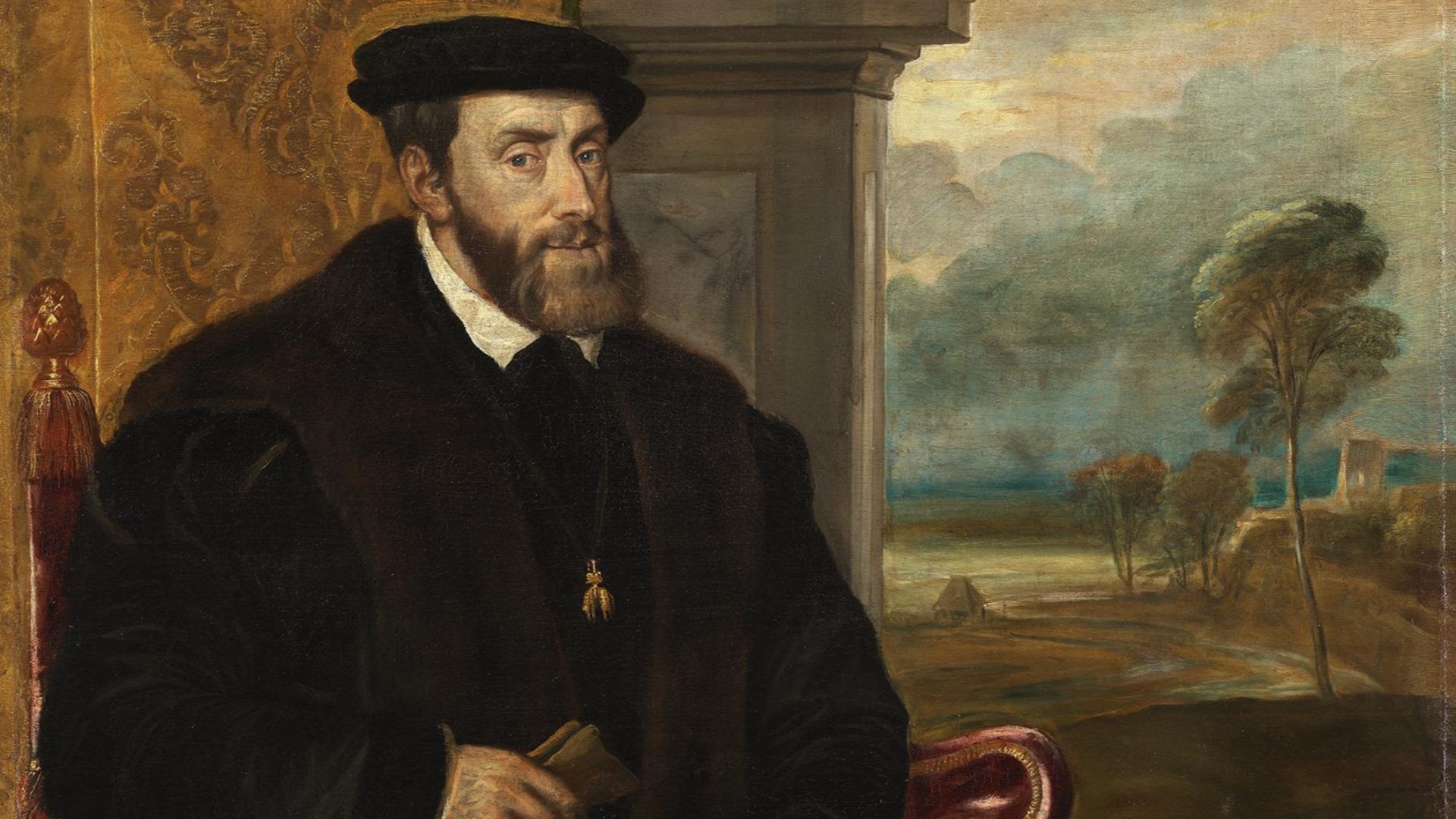 File:Portrait of Charles V, Holy Roman Emperor, seated (1500–1558), formerly attributed to Titian (Alte Pinakothek, Munich).jpg