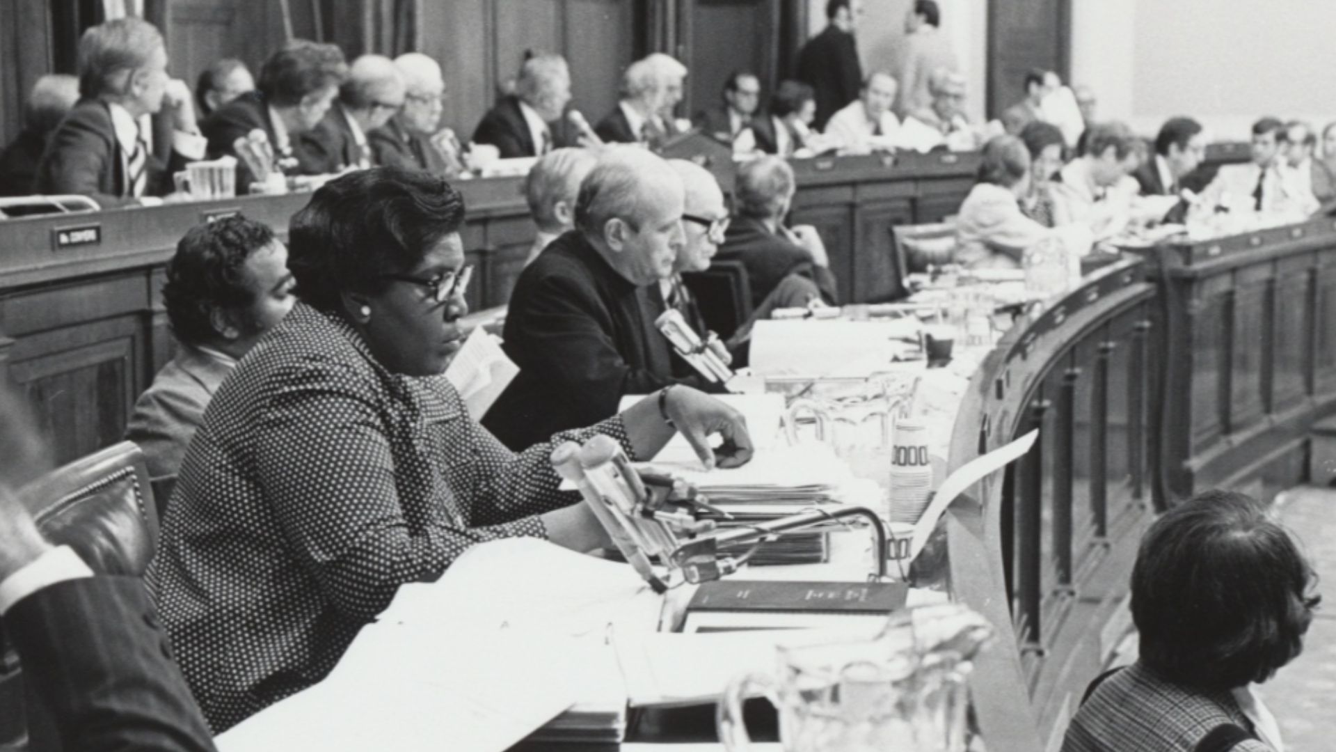Barbara Jordan of Texas sat on the House Judiciary Committee as a freshman during the Watergate hearings.