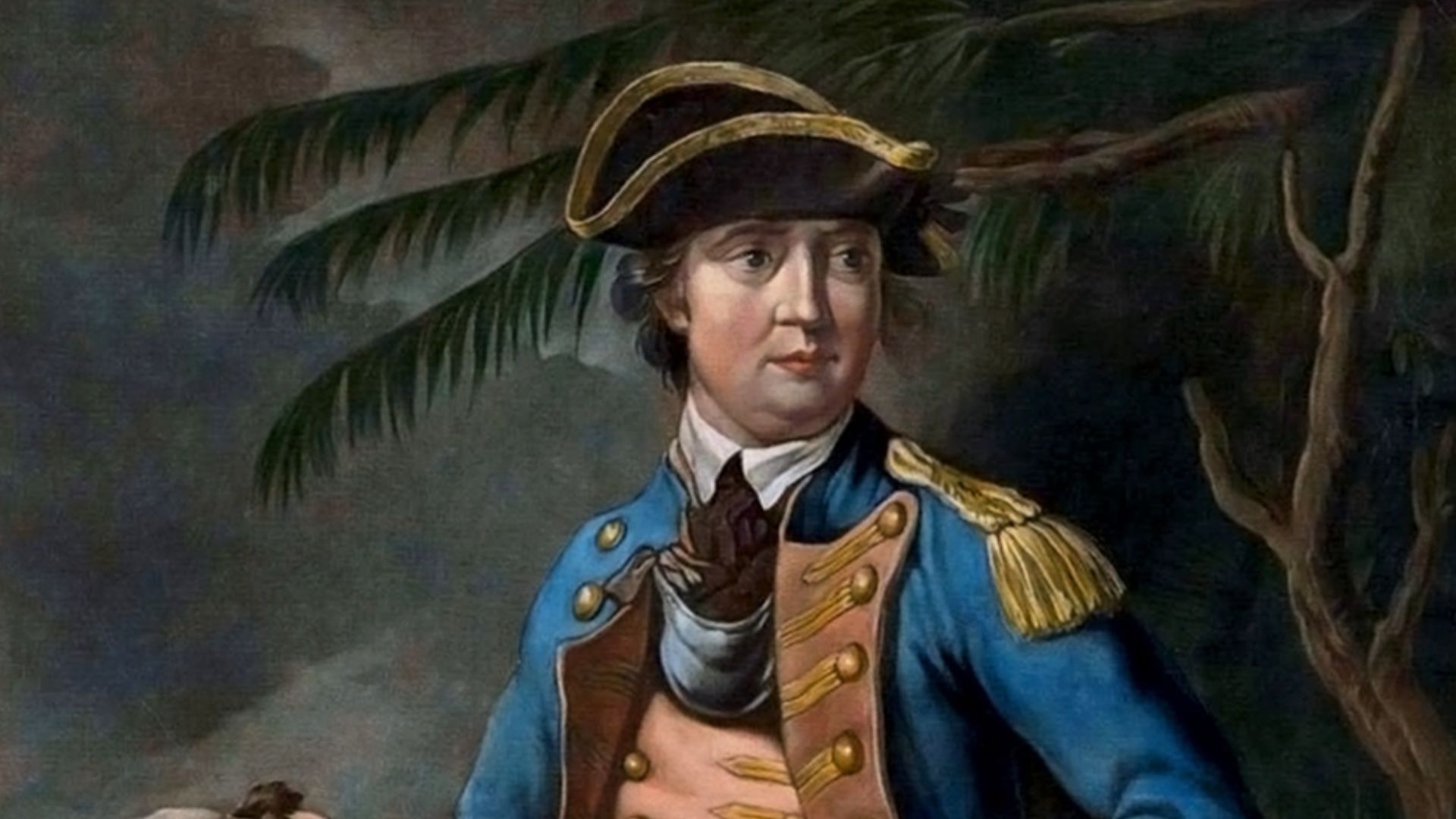 This is a color mezzotint of American Revolutionary War General Benedict Arnold, captioned as follows: Colonel Arnold who commanded the Provincial Troops sent against Quebec, through the wilderness of Canada and was wounded in that city, under General Mon
