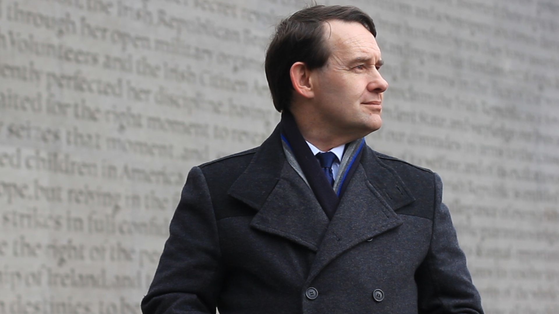 Justin Barrett, President of the National Party, in Arbour Hill Cemetery. 2018.
