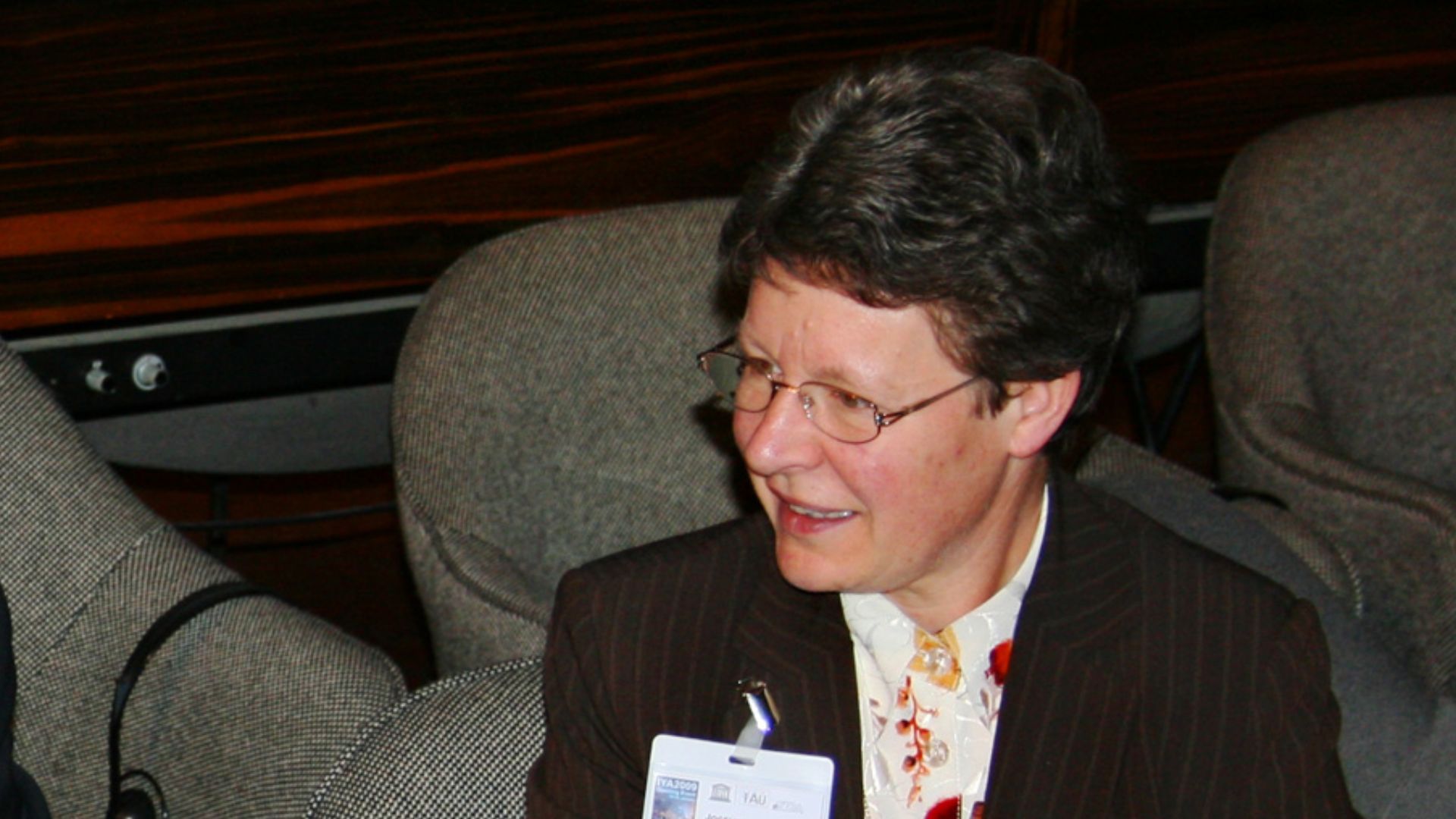 Launch of the International Year of Astronomy in Paris. Drahomír Chochol, chairman of the Slovak National Node, Jiří Grygar, chairman of the Czech National Node and Jocelyn Bell Burnell, first pulsar discoverer, from the left.