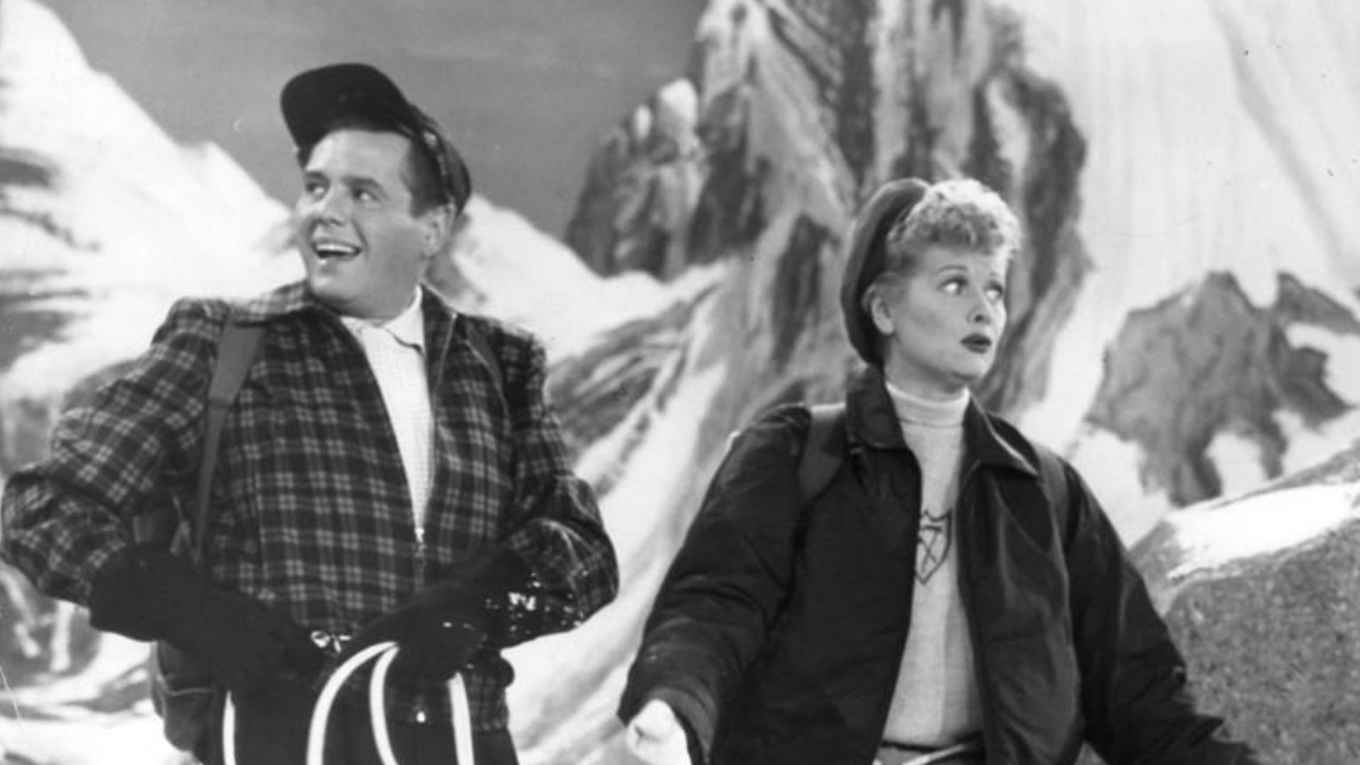 Publicity photo of Lucille Ball and Desi Arnaz in I Love Lucy.