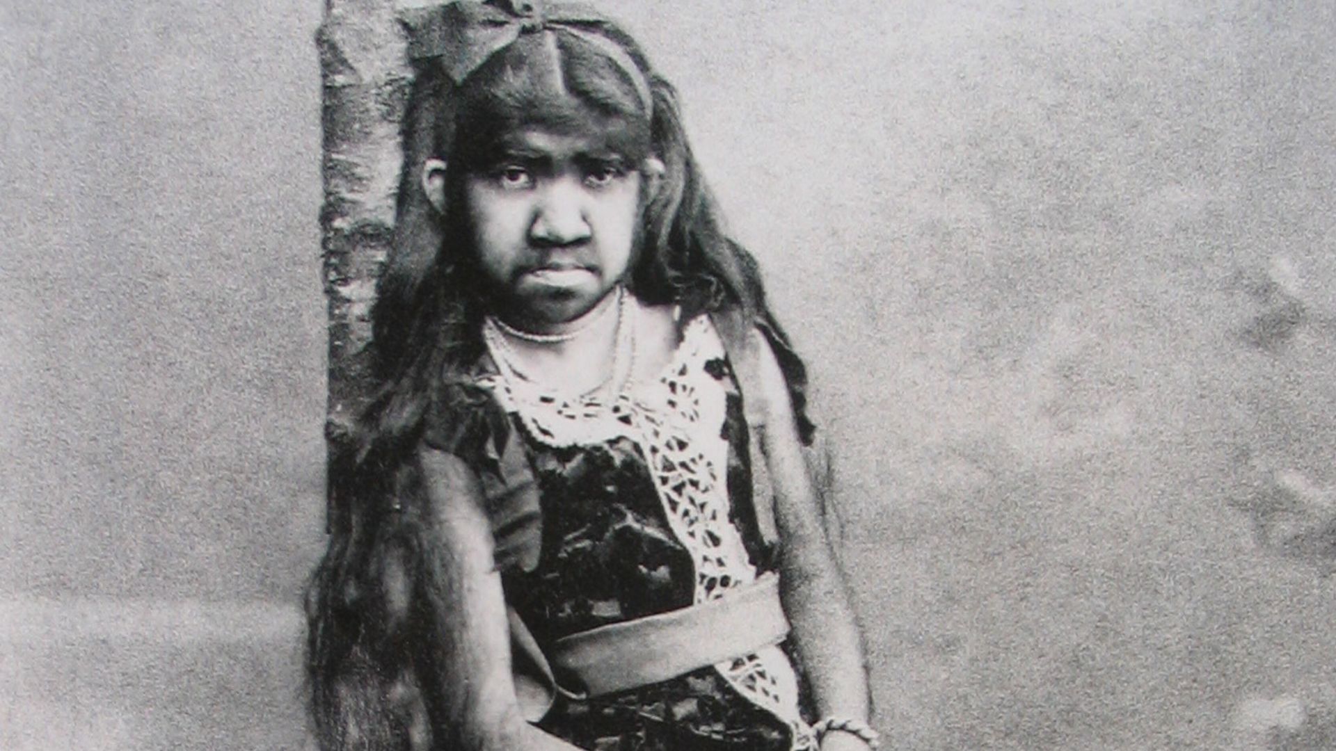 A bearded lady from P.T. Barnum's circus. This is from an article about Barnum in a Russian magazine.