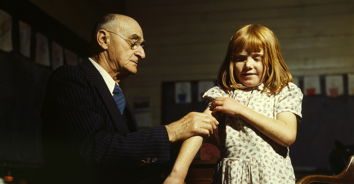 Dr. Schreiber of San Augustine giving a typhoid inoculation