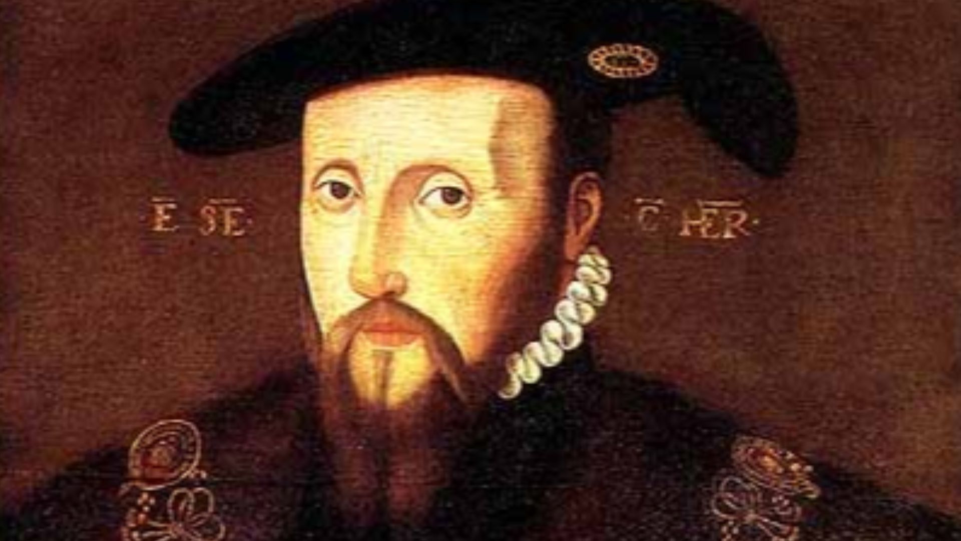 Portrait of Edward Seymour, 1st Earl of Hertford (cr 1537), (later in 1547 created 1st Duke of Somerset & Lord Protector 1547–49); by unknown artist, Collection of Marquess of Bath, Longleat House, Wiltshire. The Latin inscription either side of his head 