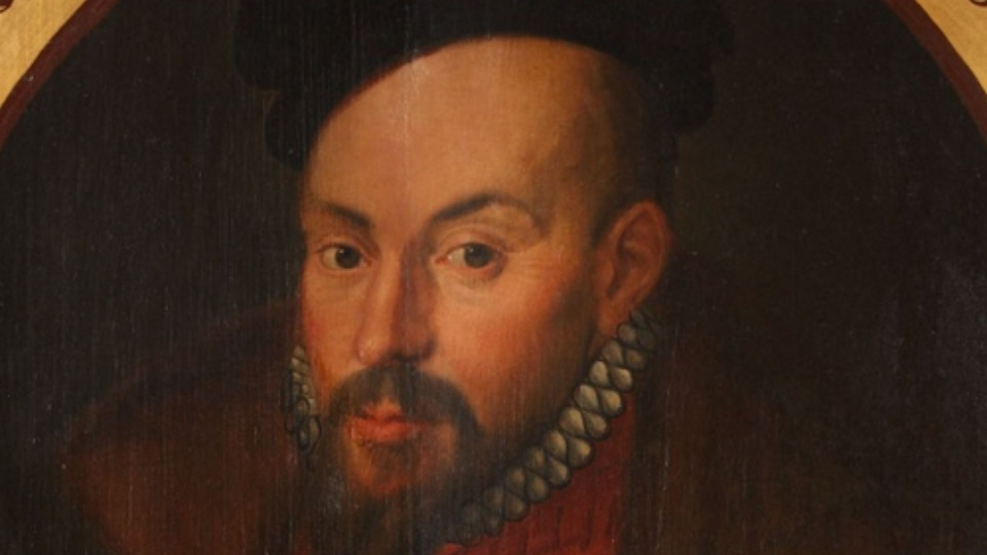 Portrait of John Dudley, Duke of Northumberland. Oil on panel, 690 x 543 mm. English school, 1605–1608. On show at Knole, Kent (National Trust collections, NT 129763).