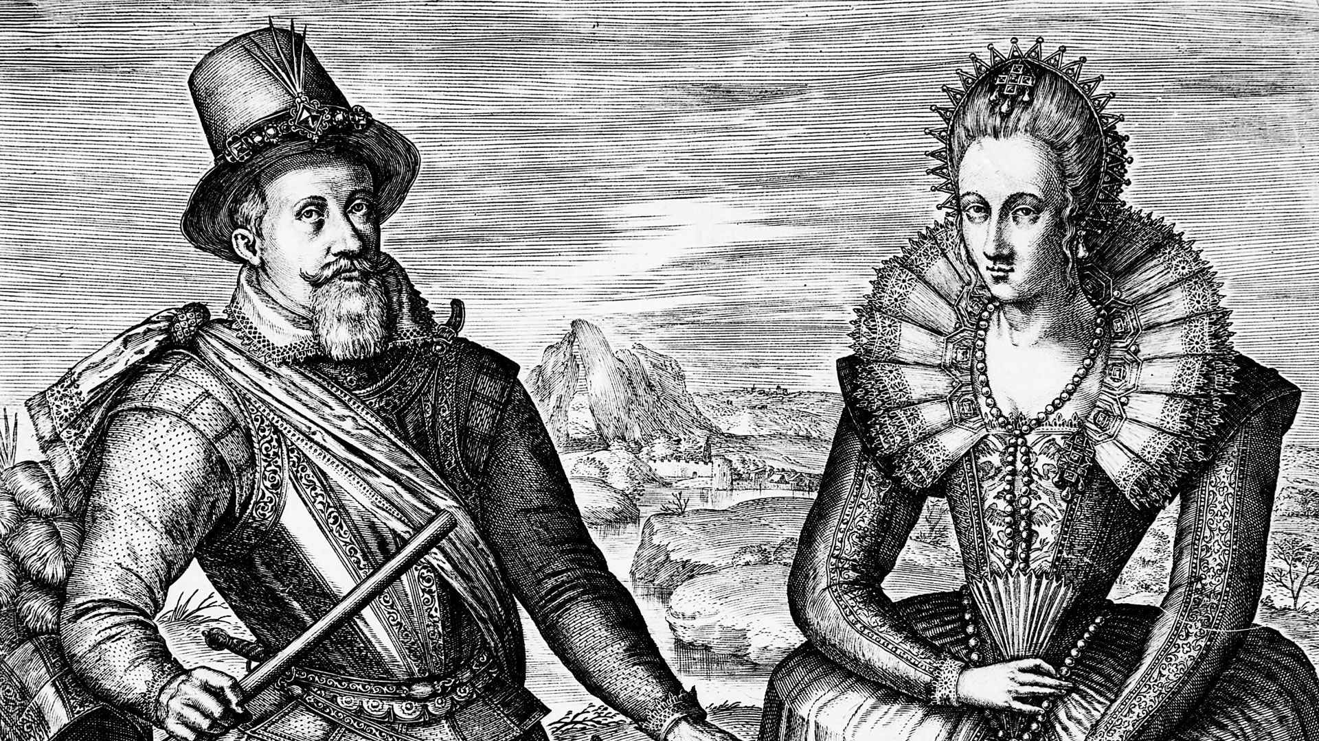 James I and VI with his consort, Anne of Denmark. King of England and Scotland.
Iconographic Collections
Keywords: King; James I; Royalty; Ann of Denmark; Hironymus Wierix