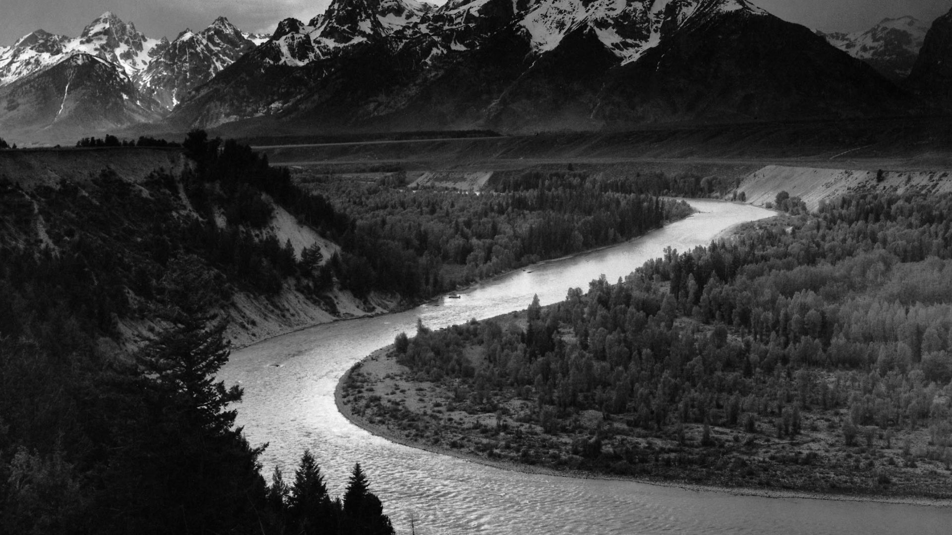 Ansel Adams The Tetons and the Snake River (1942) Grand Teton National Park, Wyoming. National Archives and Records Administration, Records of the National Park Service.  (79-AAG-1)