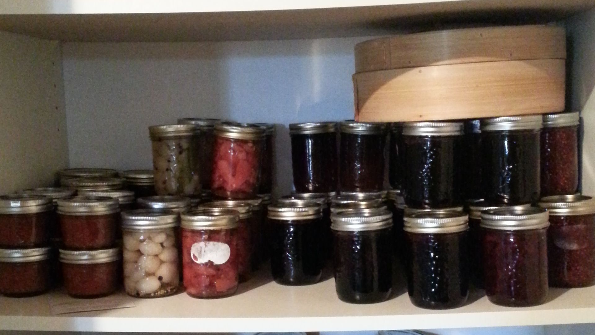 canned jams, salsa, ketchup, chutney, tomato sauce, tomato paste pickles, bruscetta
