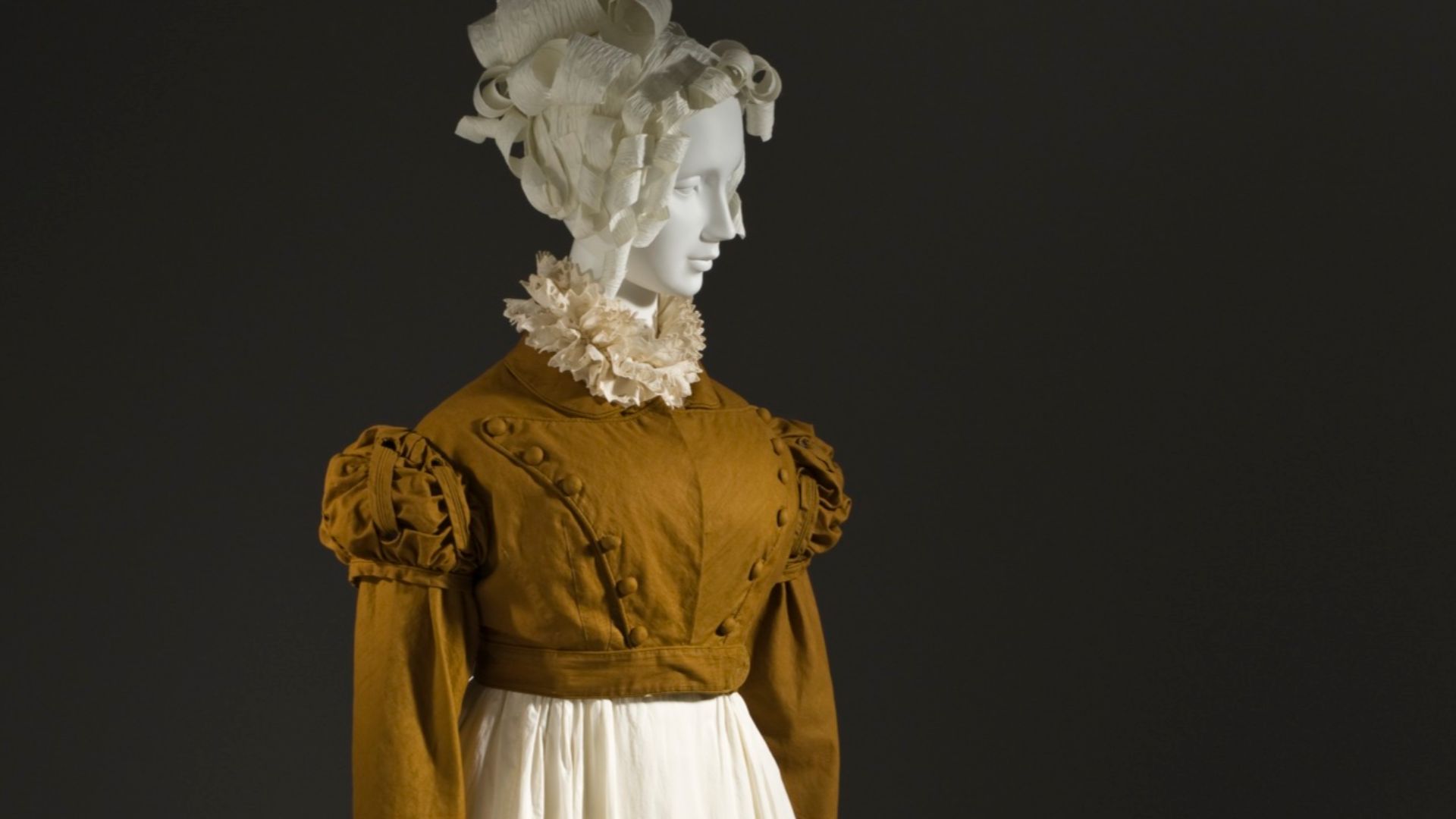 France, circa 1815
Costumes; principal attire (entire body)
Jacket: cotton plain weave; skirt: cotton plain weave with linen net and cotton plain-weave appliqués
Center back skirt length:  41 in. (104.14 cm); Center back spencer length:  13 in. (33.02 cm)