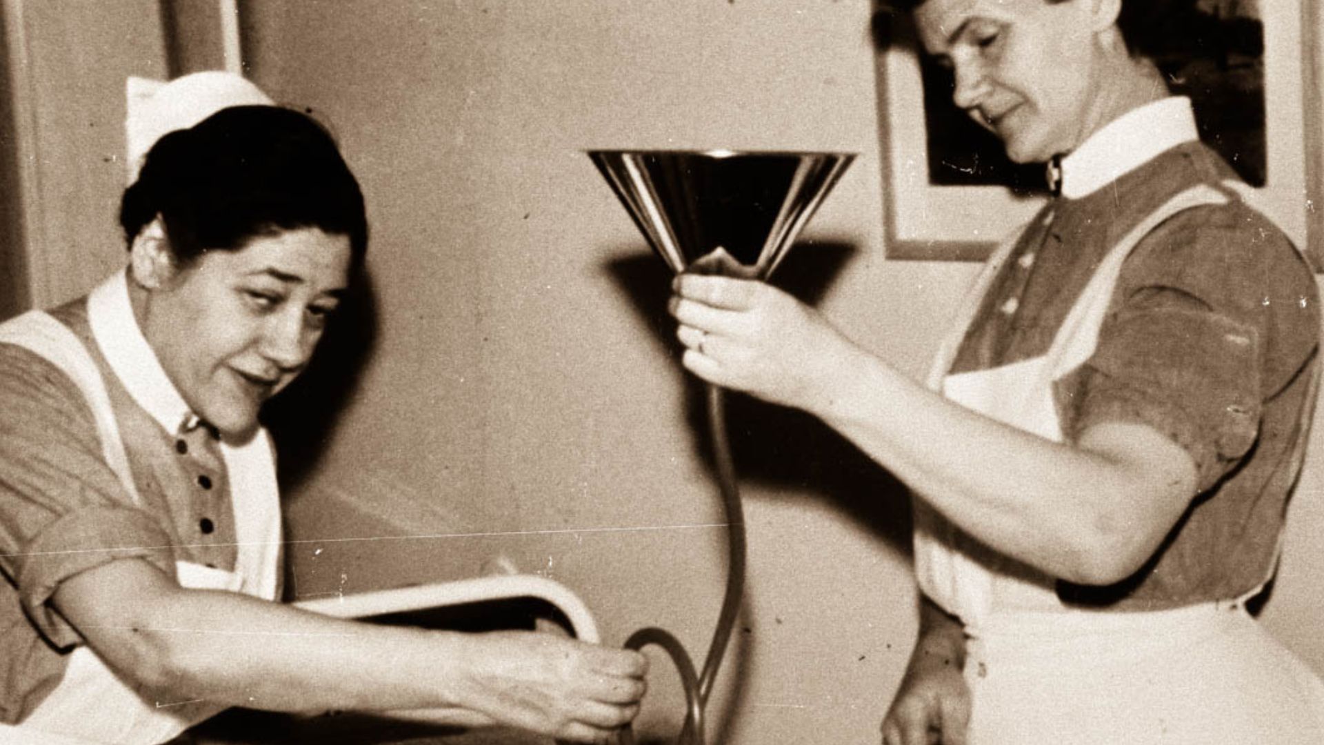 Insulin shock therapy performed by unnamed nurses on an unnamed patient. Source indicates that it was shot around the year 1930, however, as results of the procedure were first made public in 1933, and the practice wasn't widespread until a few years afte