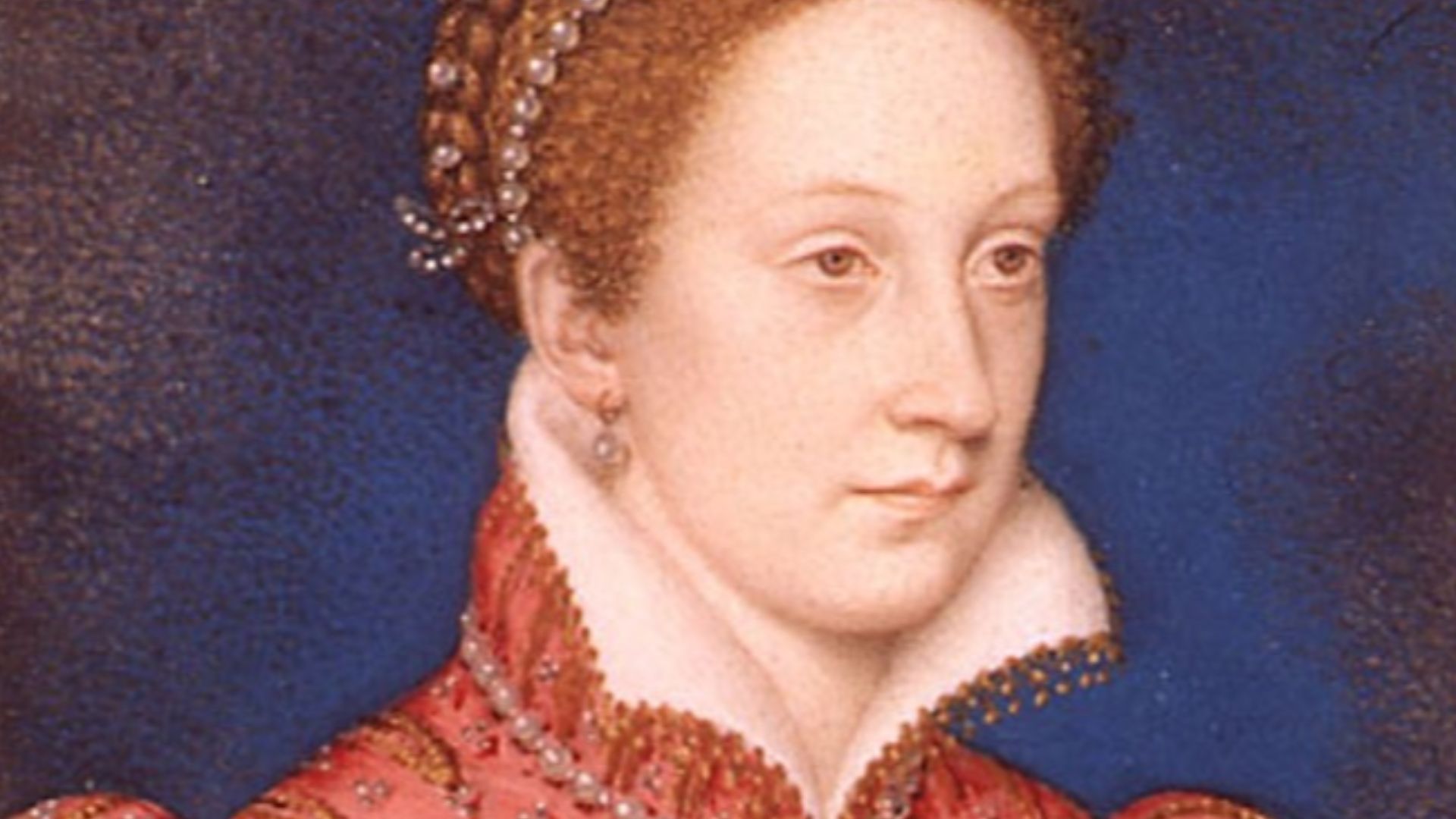 Mary Stuart, Queen of Scots, at about the time of her marriage to the French heir Francis of Valois, the later King Francis II of France, son of King Henry II of France and Catherine de Medici, Royal Collection of Her Majesty Queen Elizabeth II