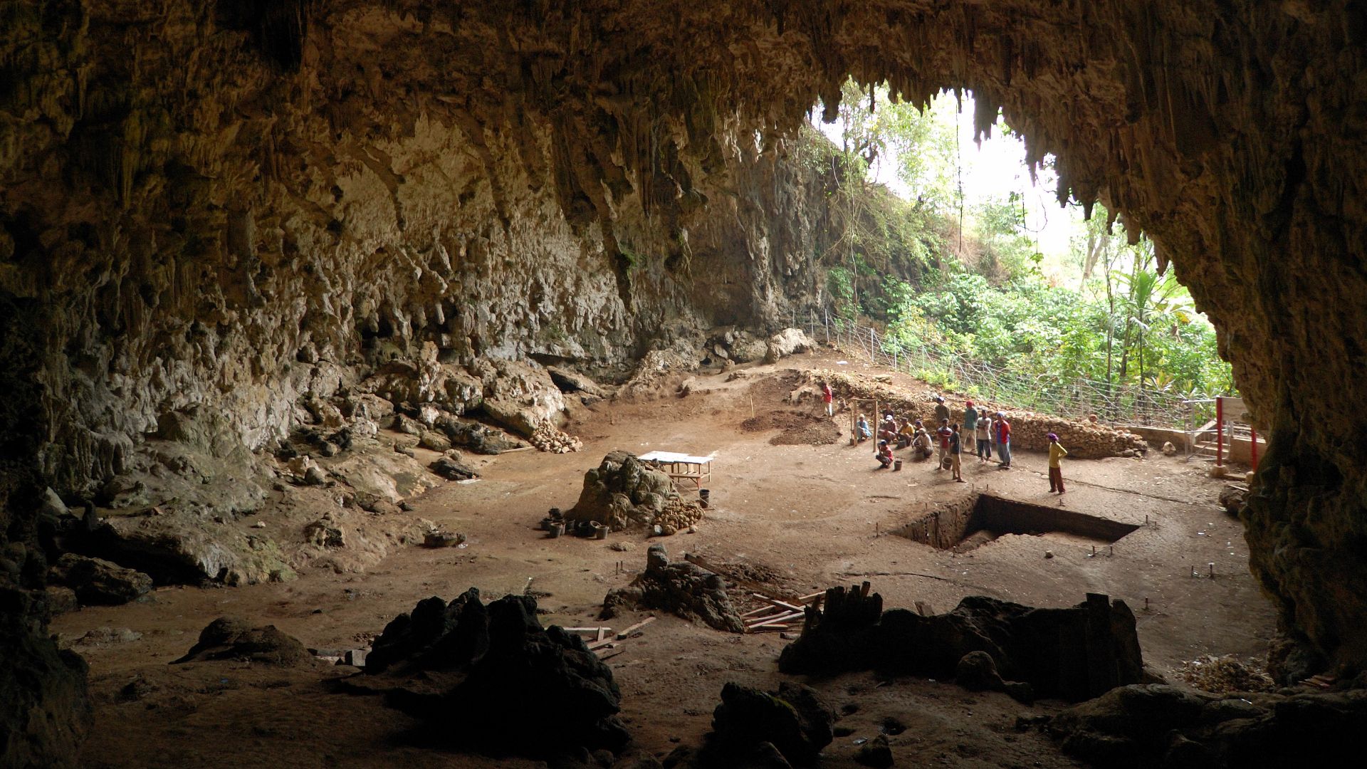 Cave where the remains of Homo floresiensis were discovered in 2003, Lian Bua, Flores, Indonesia [2007].