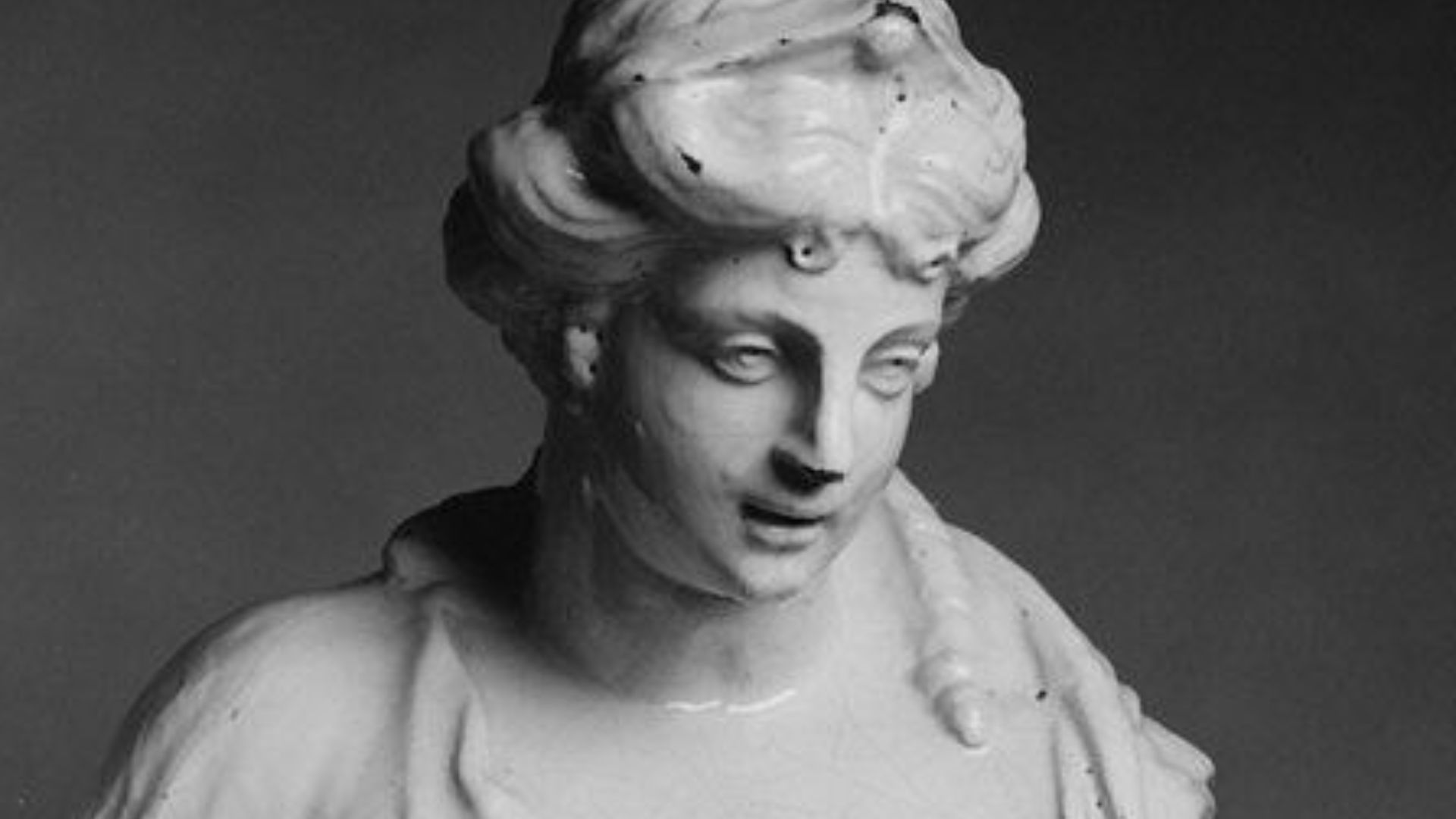 French, Rouen; Bust; Ceramics-Pottery