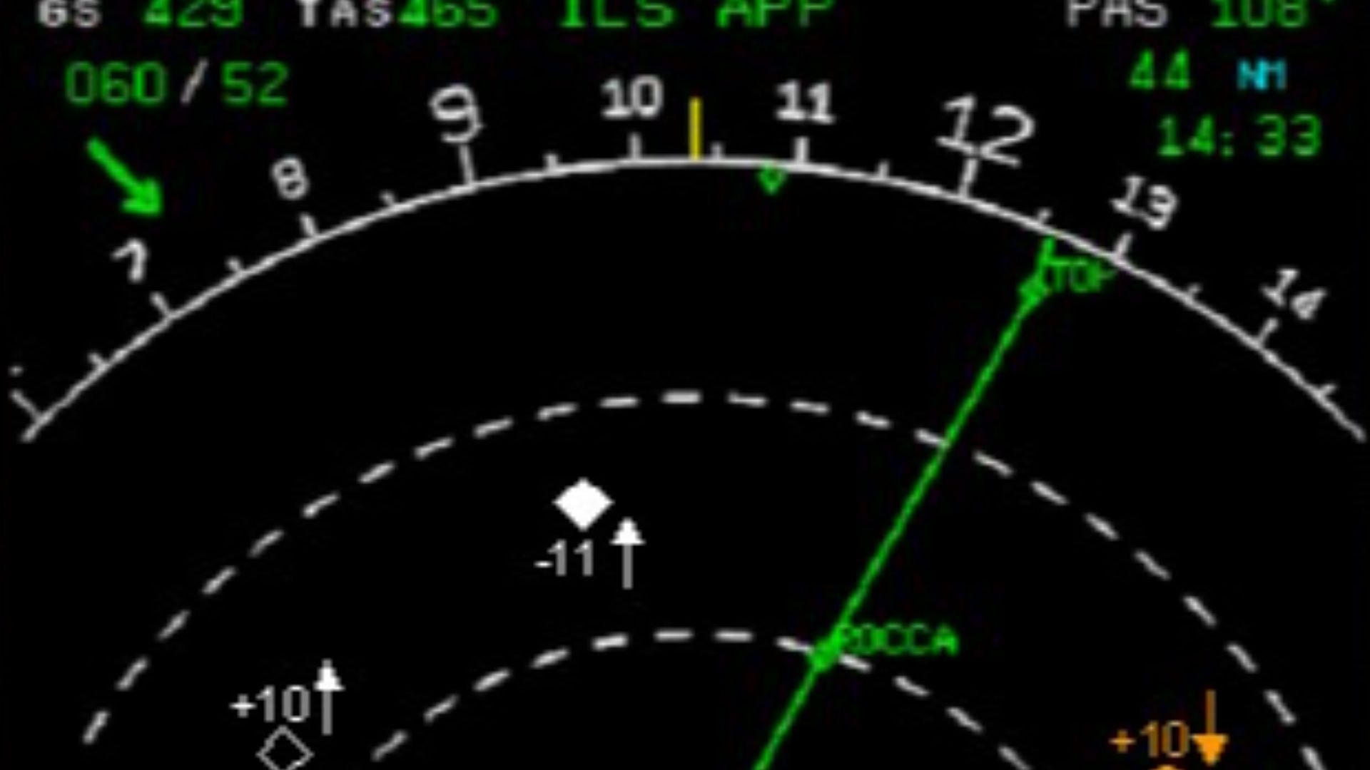 TCAS integrated in Navigation Display (ND)
