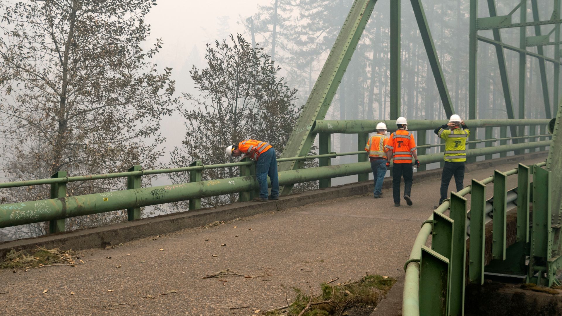 The bridge gets a quick visual inspection.