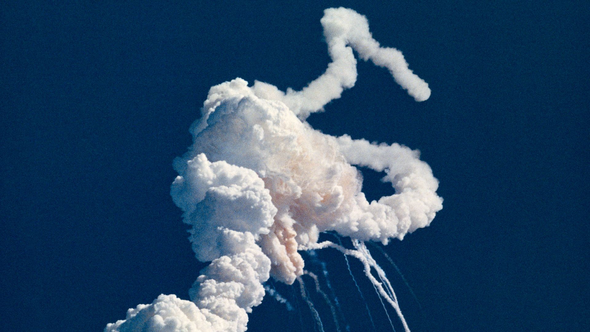 The aftermath of the Space Shuttle Challenger explosion