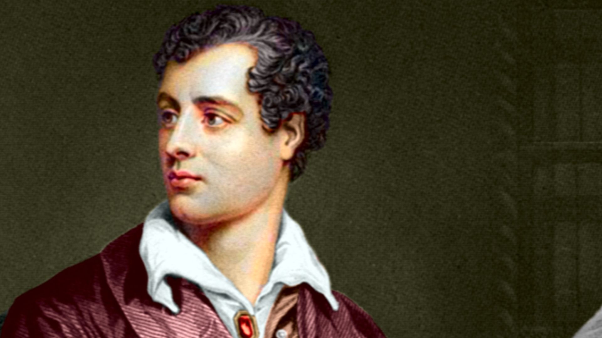 Lord Byron, a coloured engraving