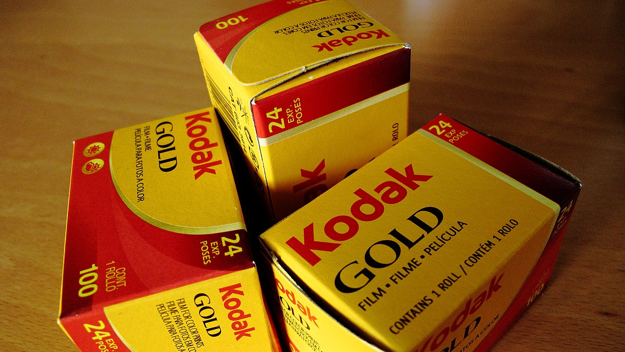 Kodak Gold film on table.