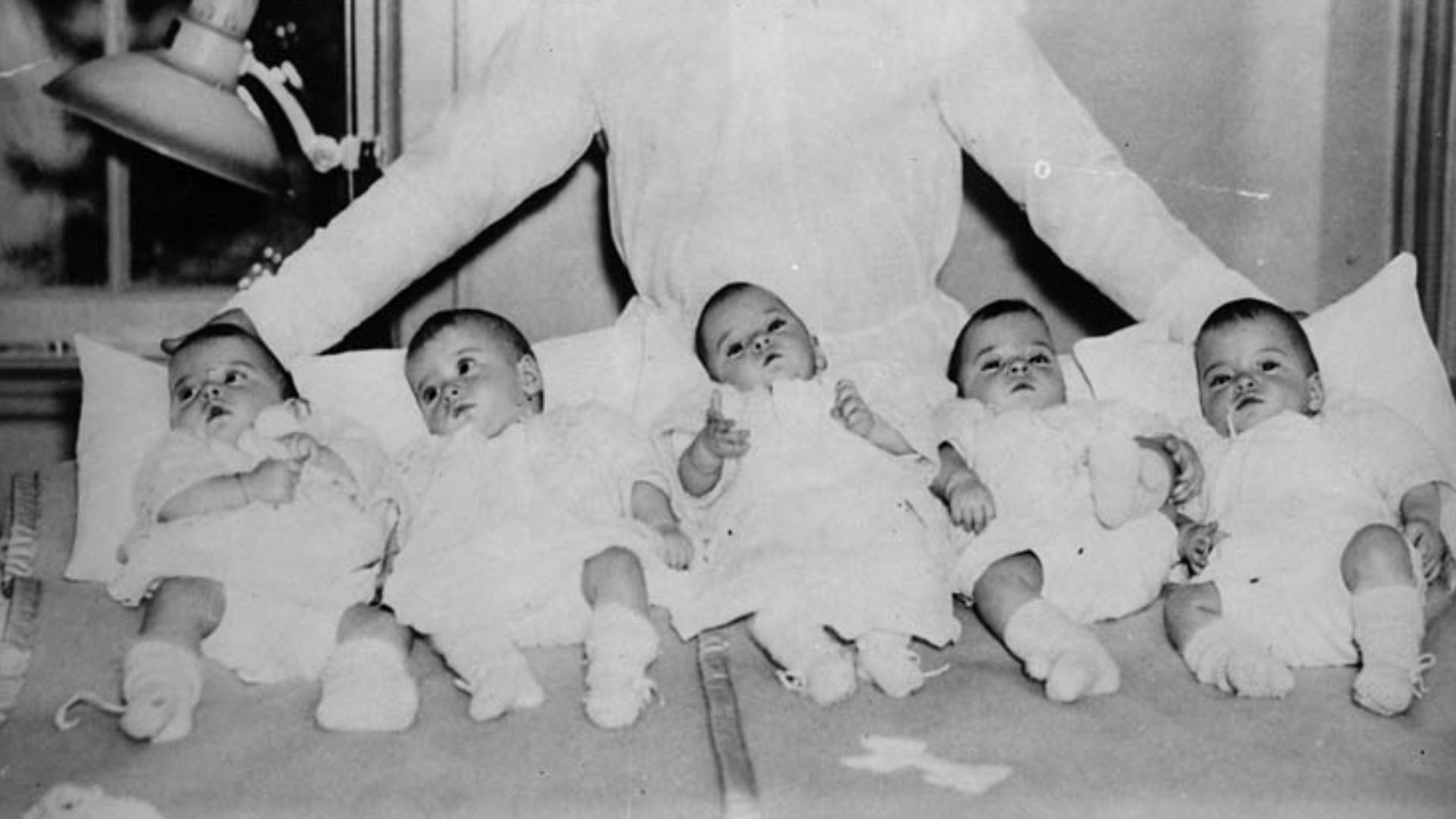 Mitchell Hepburn with Dionne Quintuplets