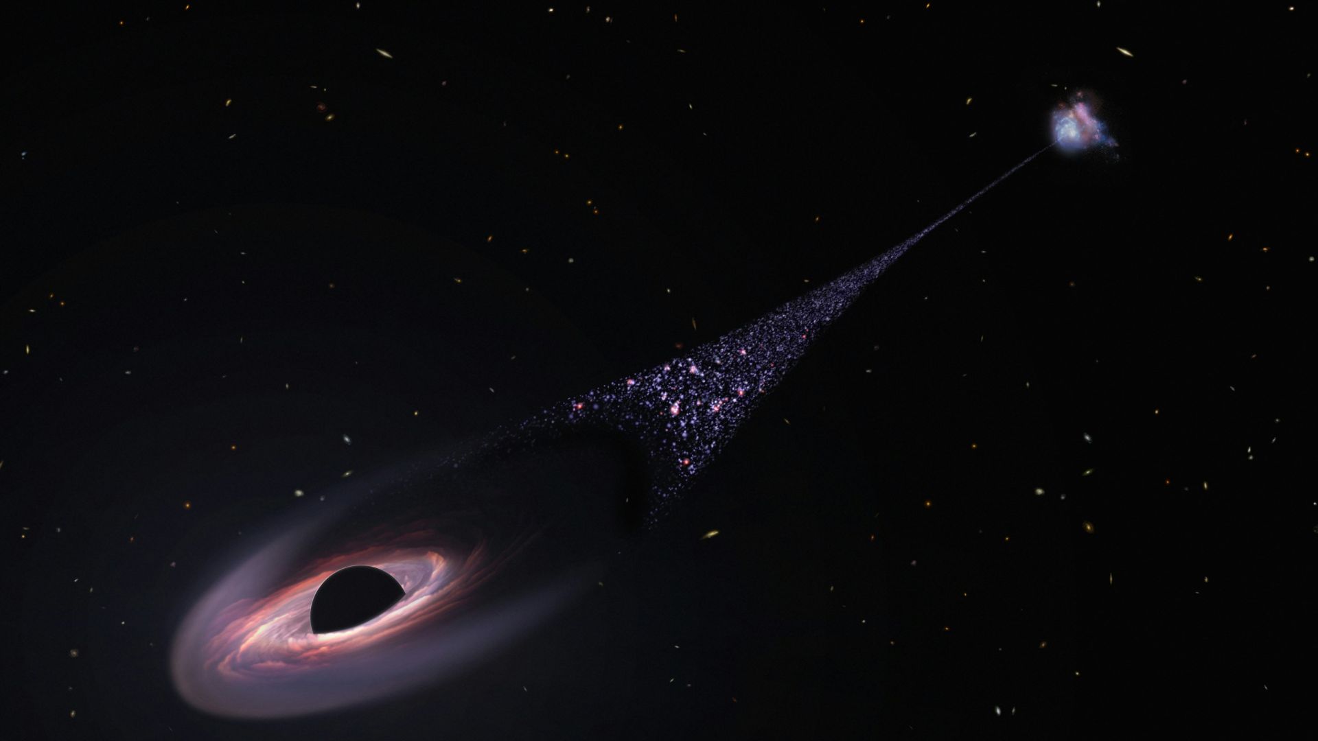 an artist's impression of a black hole in the sky