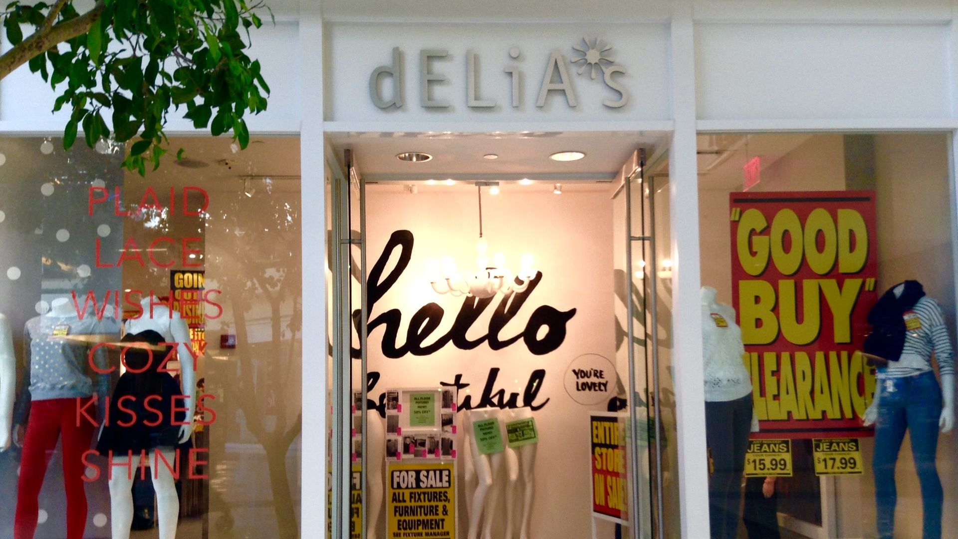 Delia's Clothing Store, Going Out of Business sale, Manchester, CT 1/2015, by Mike Mozart of TheToyChannel and JeepersMedia on YouTube