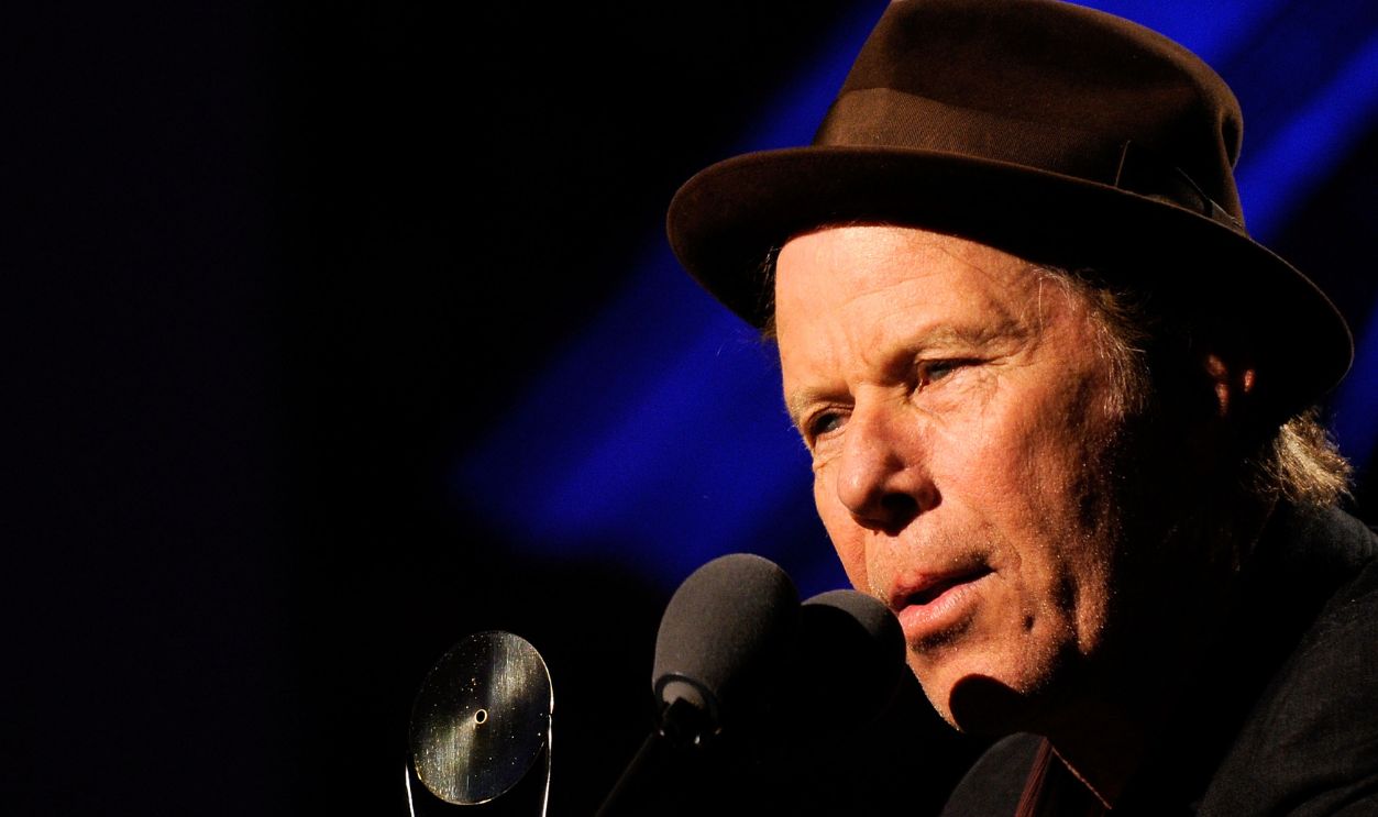NEW YORK, NY - MARCH 14: Inductee Tom Waits speaks onstage at the 26th annual Rock and Roll Hall of Fame Induction Ceremony at The Waldorf=Astoria on March 14, 2011 in New York City.