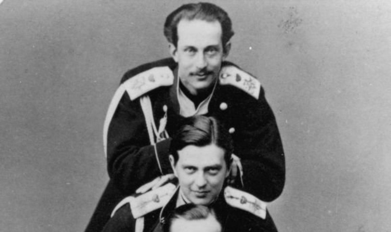 Grand Dukes Alexander Alexandrovich and Vladimir Alexandrovich of Russia, c1870-c1875(?). The future Tsar Alexander III (1845-1894) (top right) with his younger brother, Grand Duke Vladimir (1847-1909) (left). Also present are their cousins, Nicholas Maxi