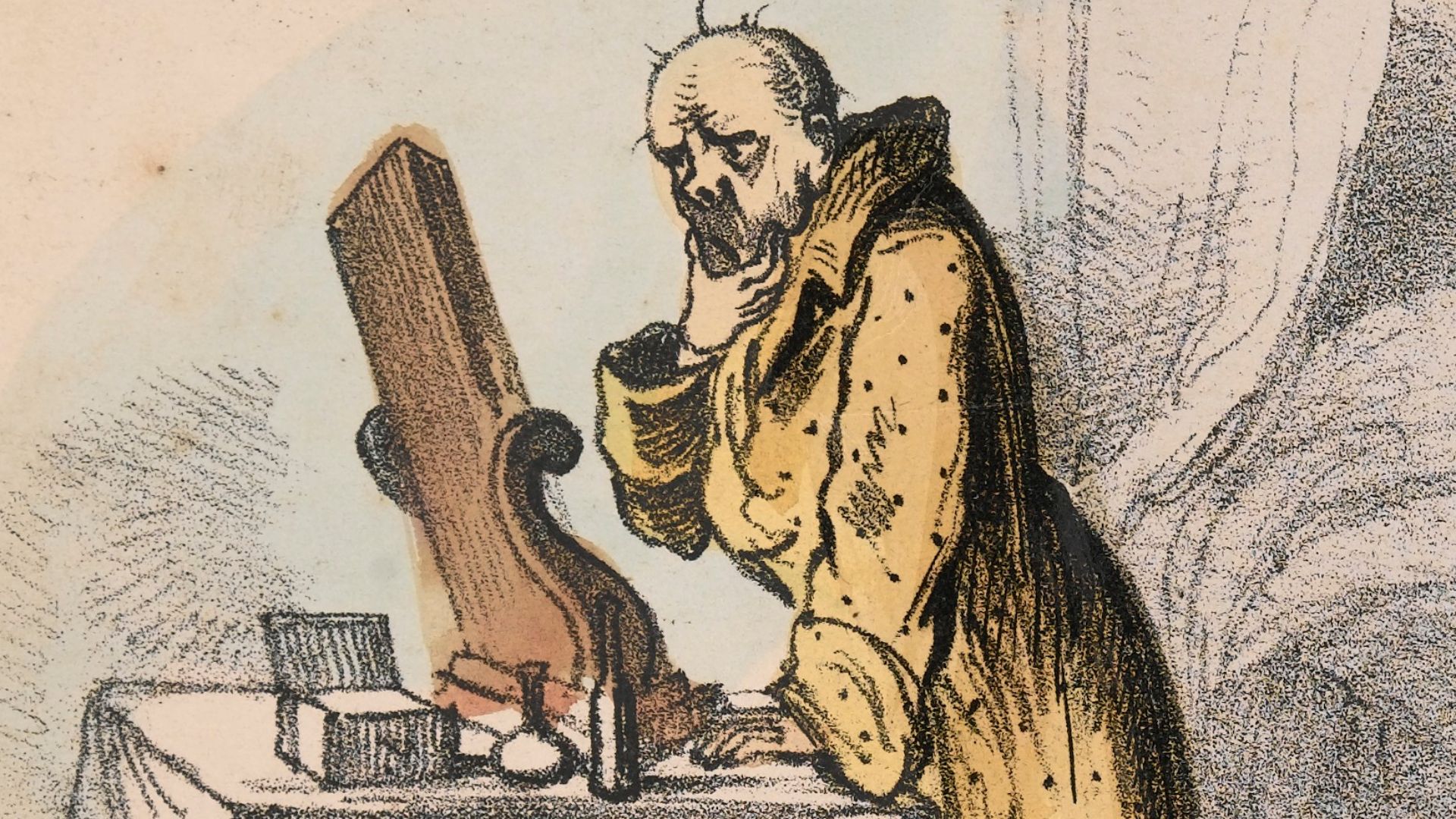 A patient suffering from the adverse effects of mercury treatment.
Iconographic Collections
Keywords: Therapeutics; Patient; Drug treatment; James Morison; Patients; Therapy; Treatment