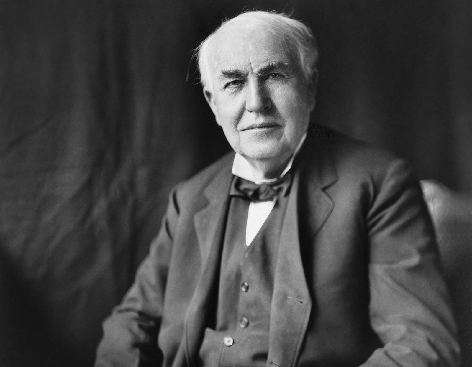 Portrait of Thomas Edison in a suit