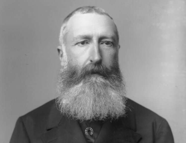 Portrait of Leopold II, King of the Belgians in a black coat