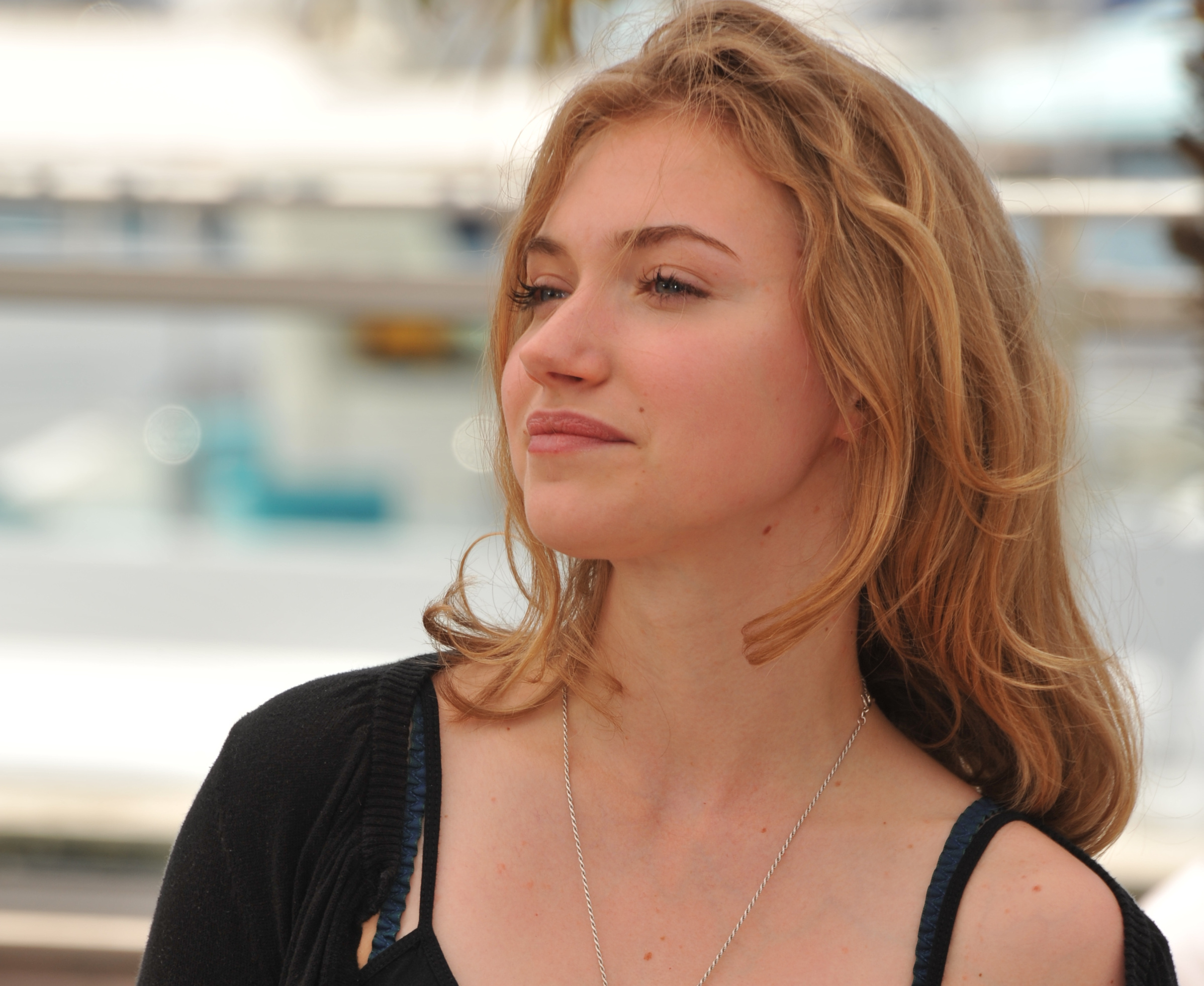 British actress Imogen Poots in black top